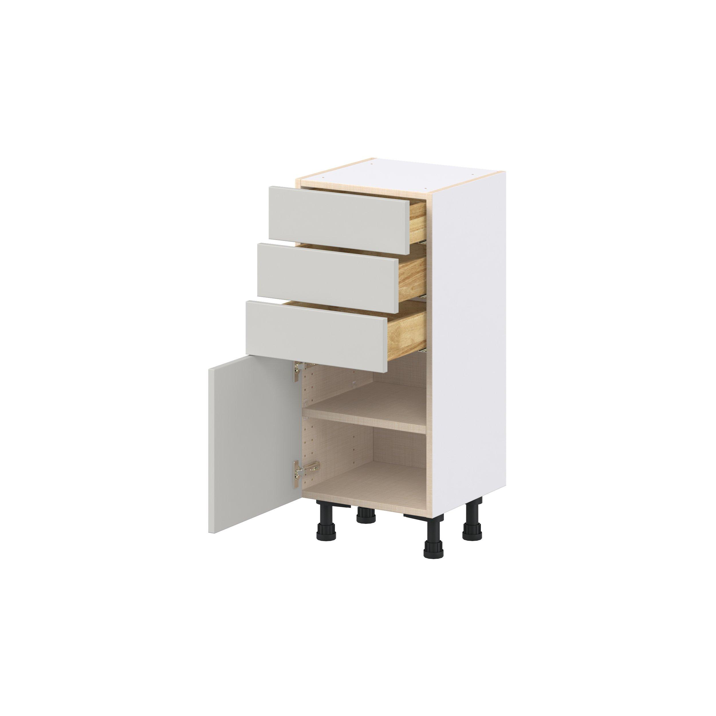 Lenox 15 in. Painted Light Gray Shallow Base Cabinet