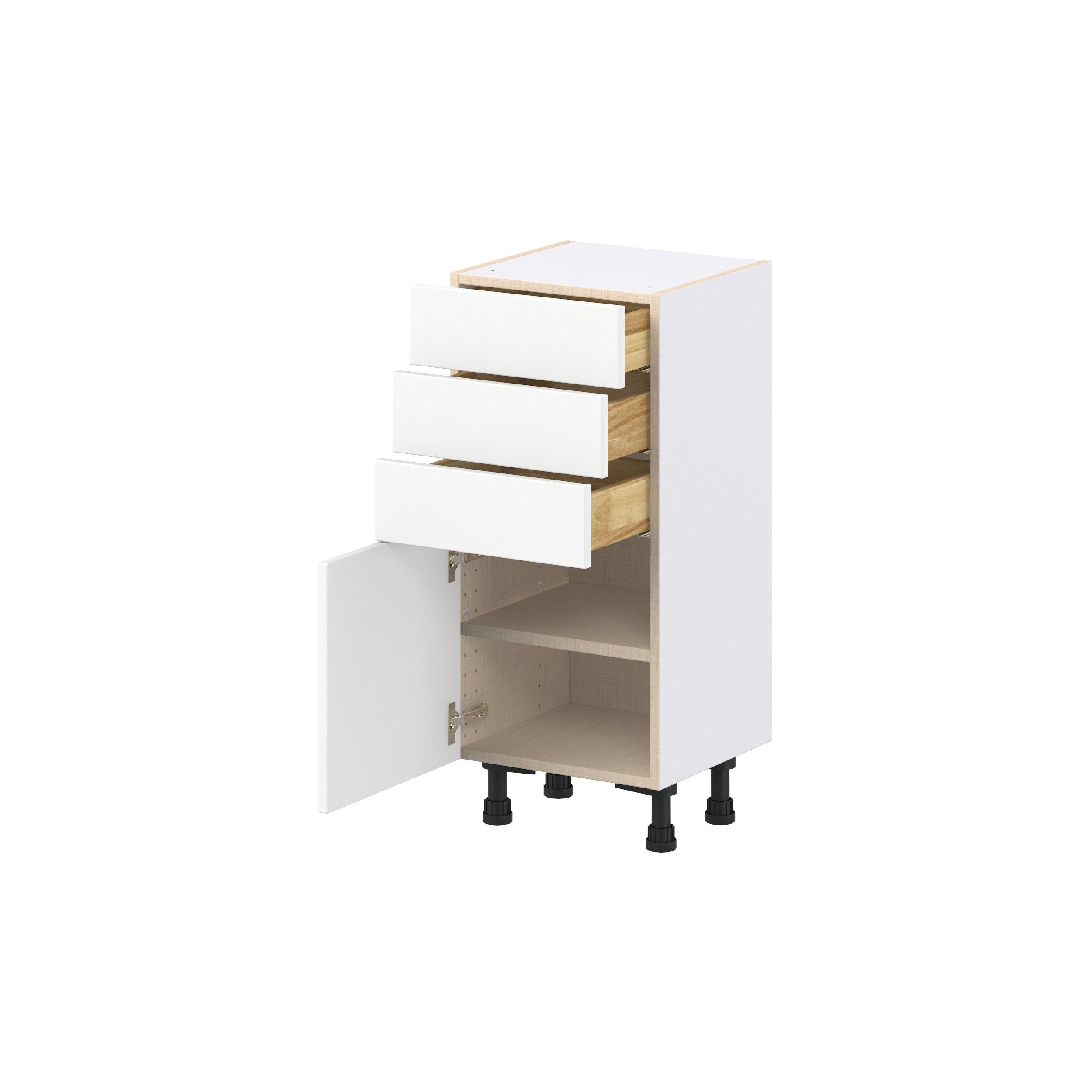 Peachtree 15 in. Painted Bright White Shallow Base Cabinet