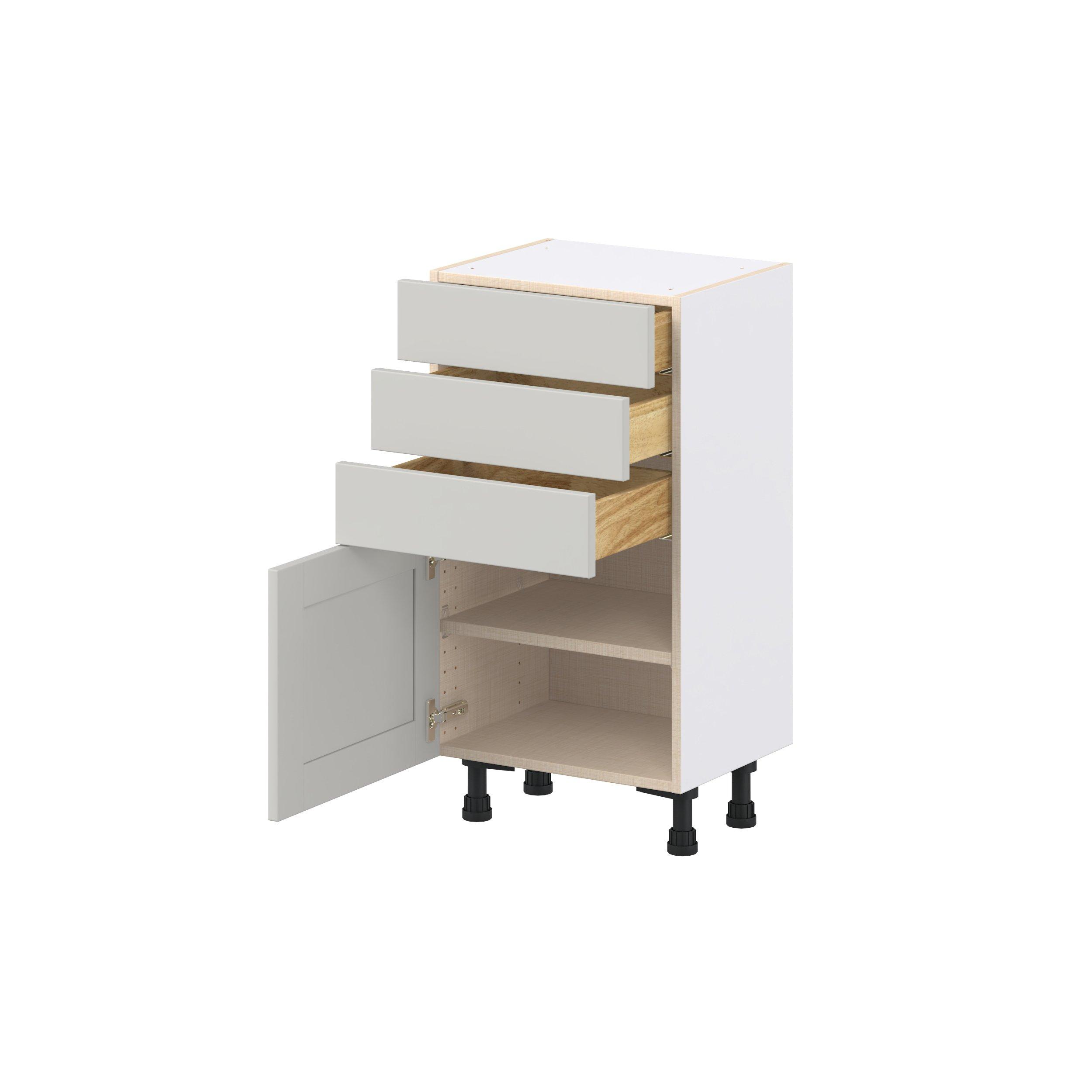 Summerhill 15 in. Light Gray Shallow Base Cabinet
