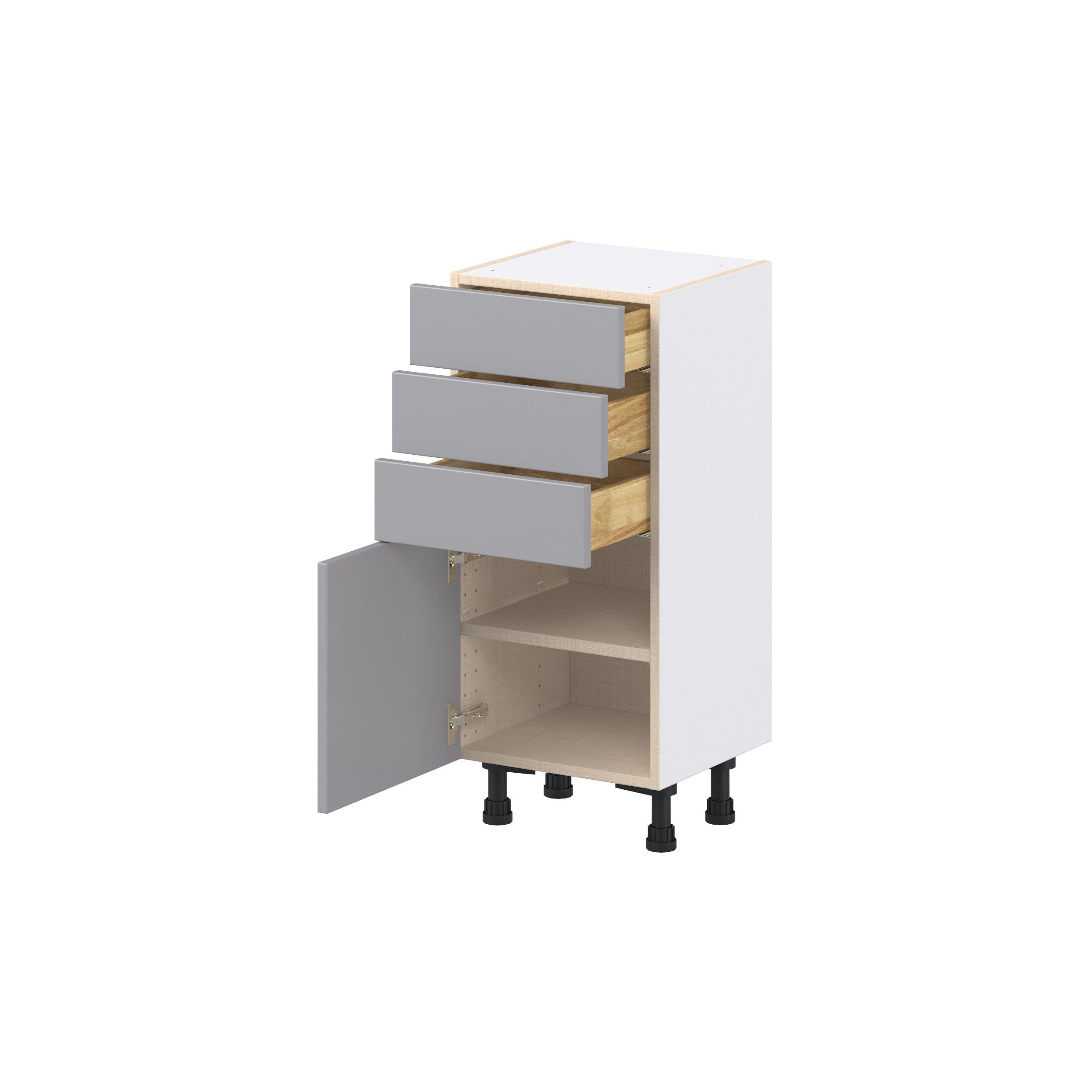 Candler 15 in. Painted Slate Gray Shallow Base Cabinet