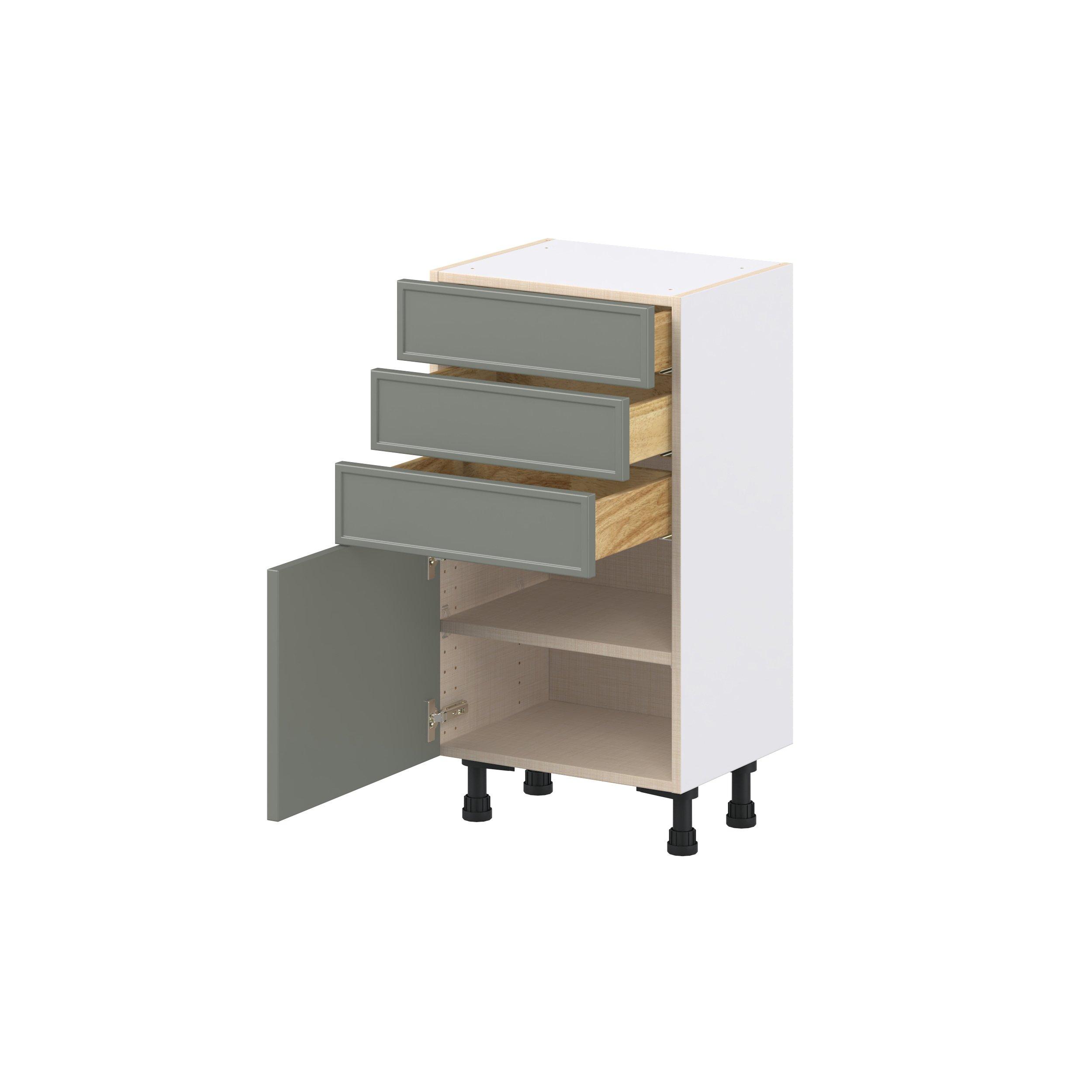 Linden 18 in. Painted Moss Green Shallow Base Cabinet