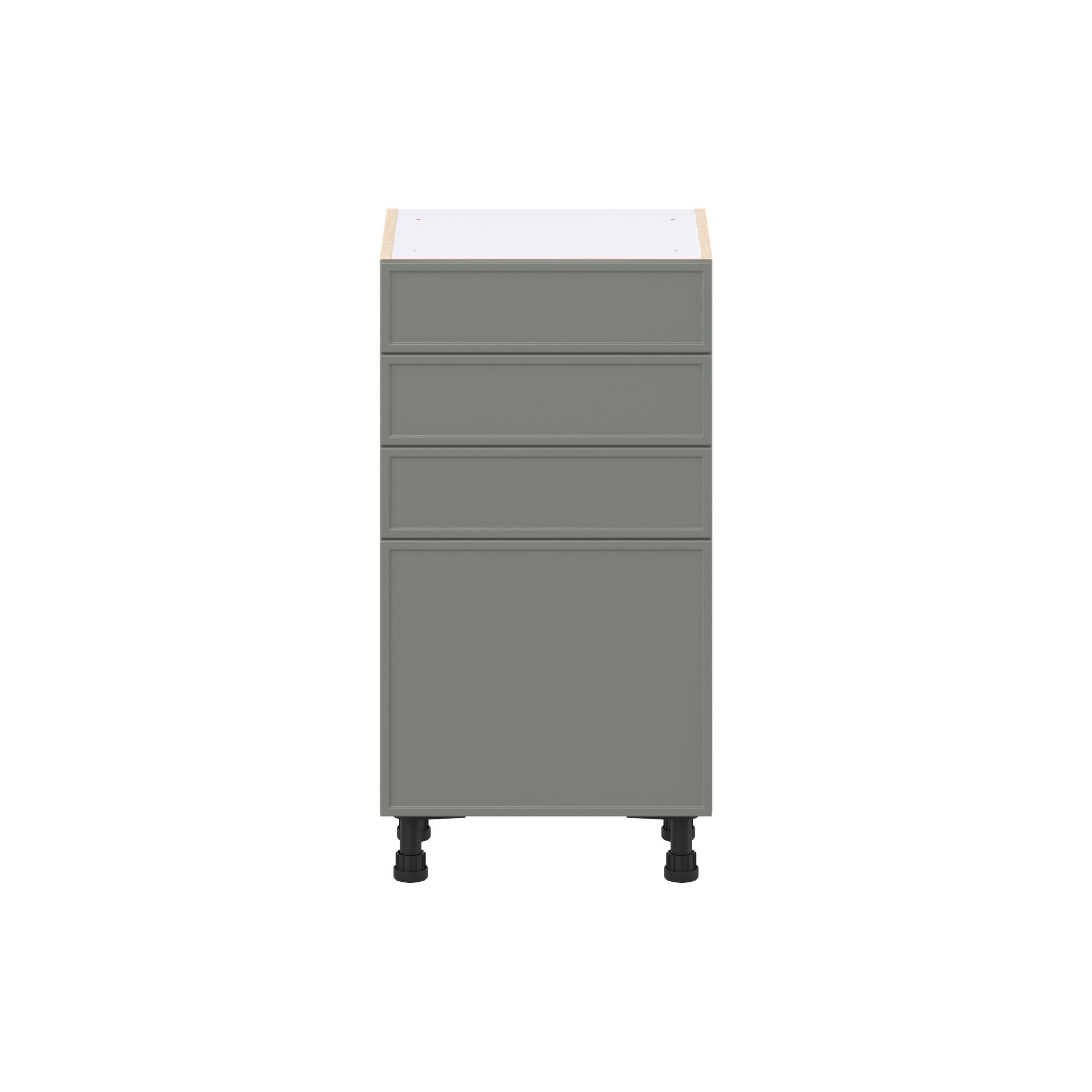 Linden 18 in. Painted Moss Green Shallow Base Cabinet