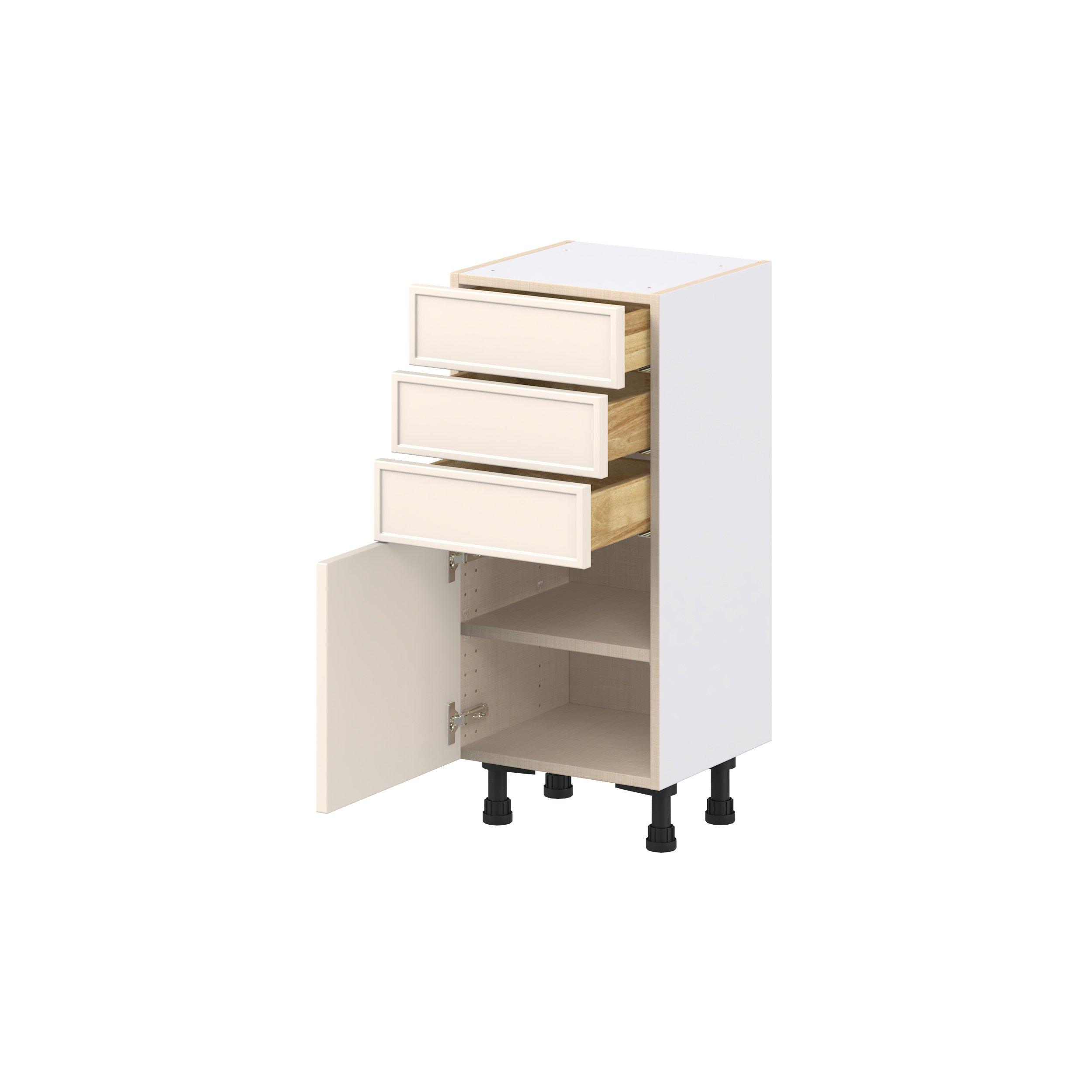 Linden 15 in. Painted Washed Linen Shallow Base Cabinet