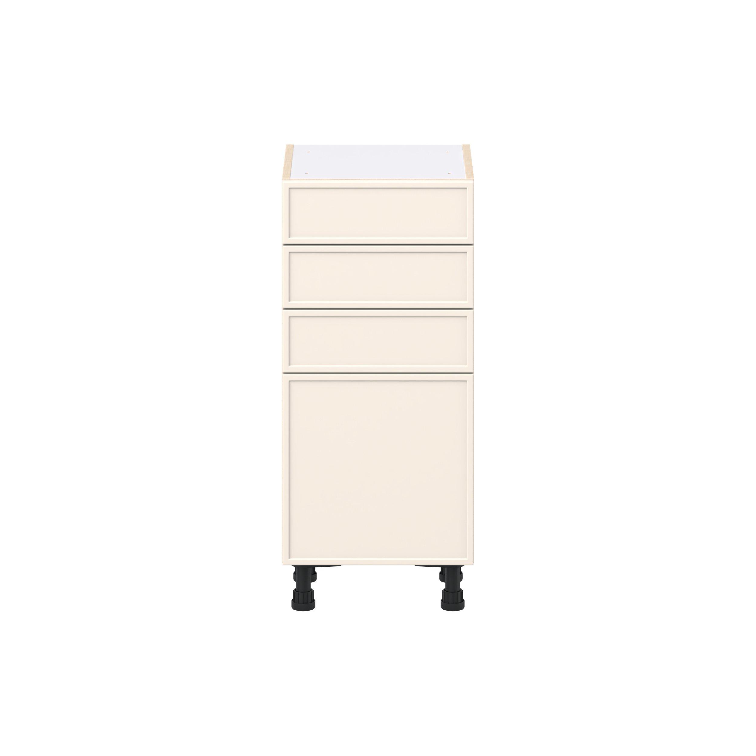 Linden 15 in. Painted Washed Linen Shallow Base Cabinet