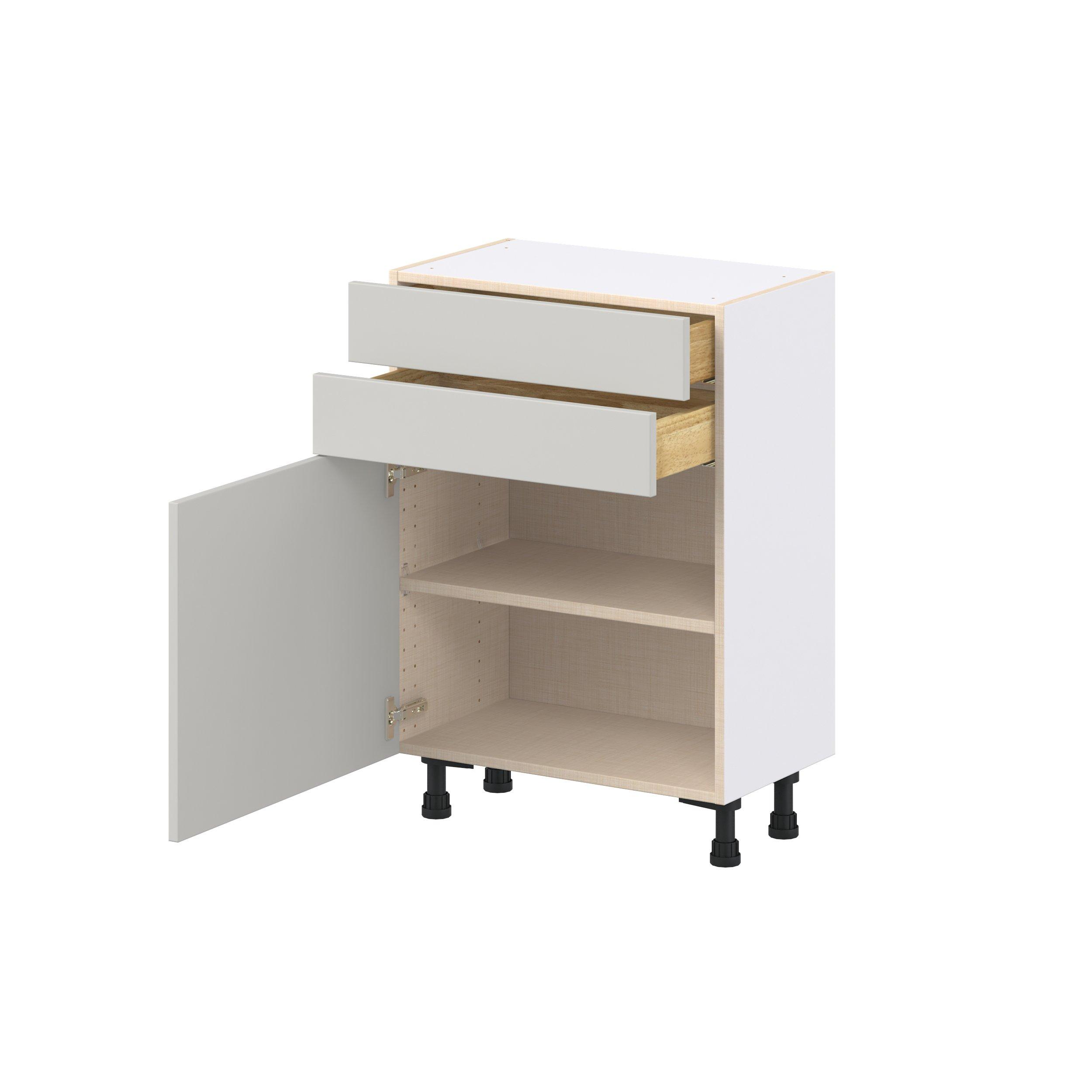 Lenox 24 in. Painted Light Gray Shallow Base Cabinet