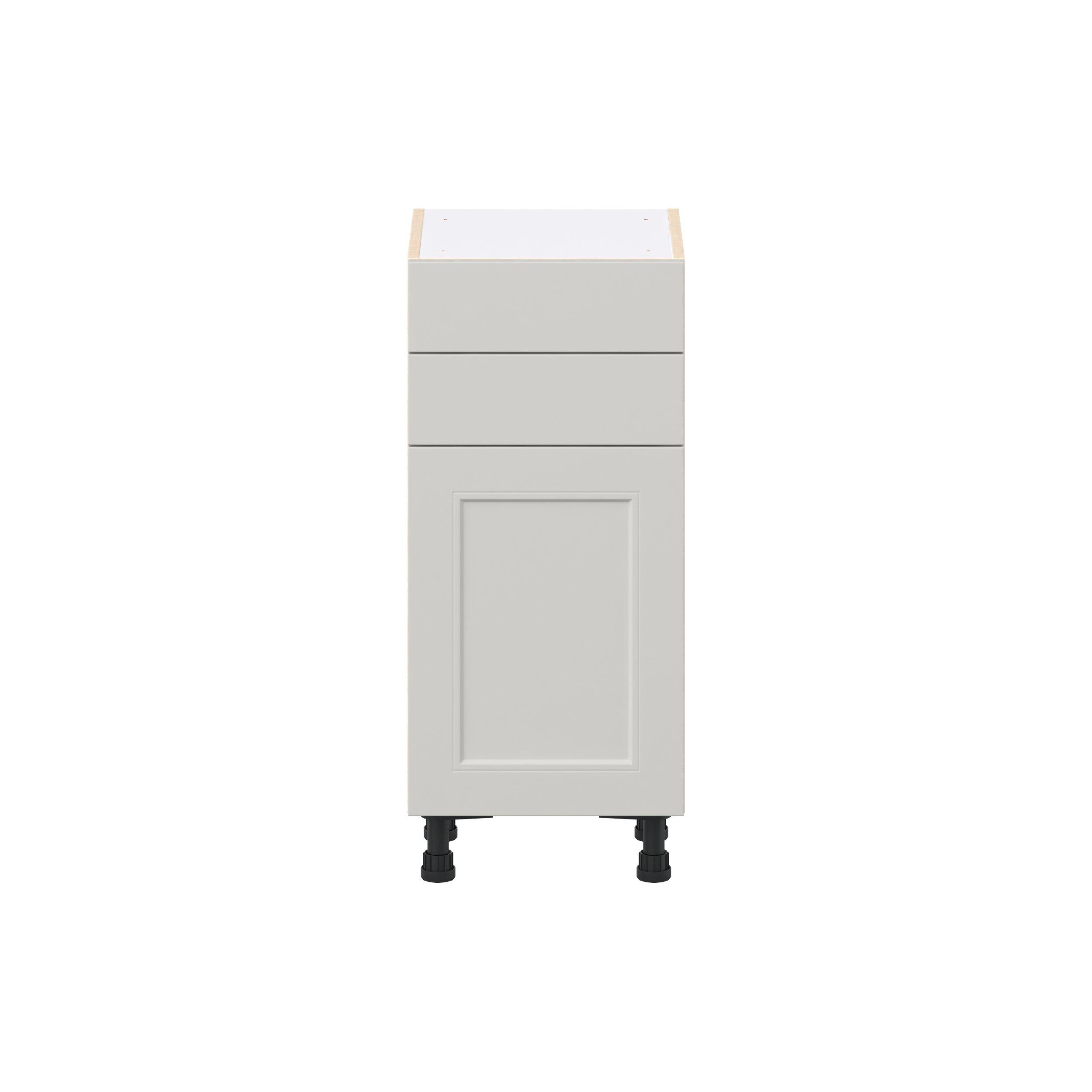 Lenox 15 in. Painted Light Gray Shallow Base Cabinet