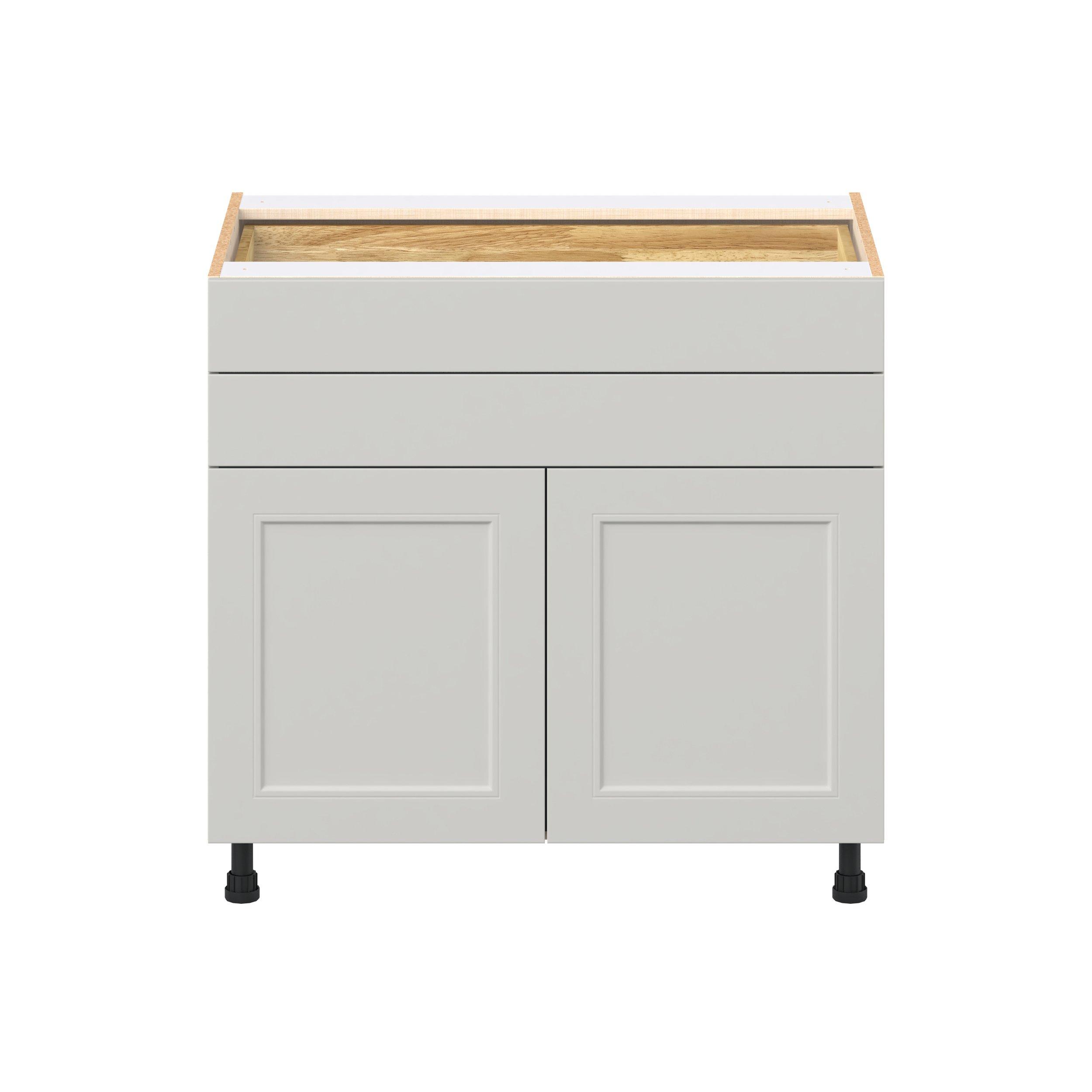 Lenox 36 in. Painted Light Gray Door and Drawer Base Cabinet