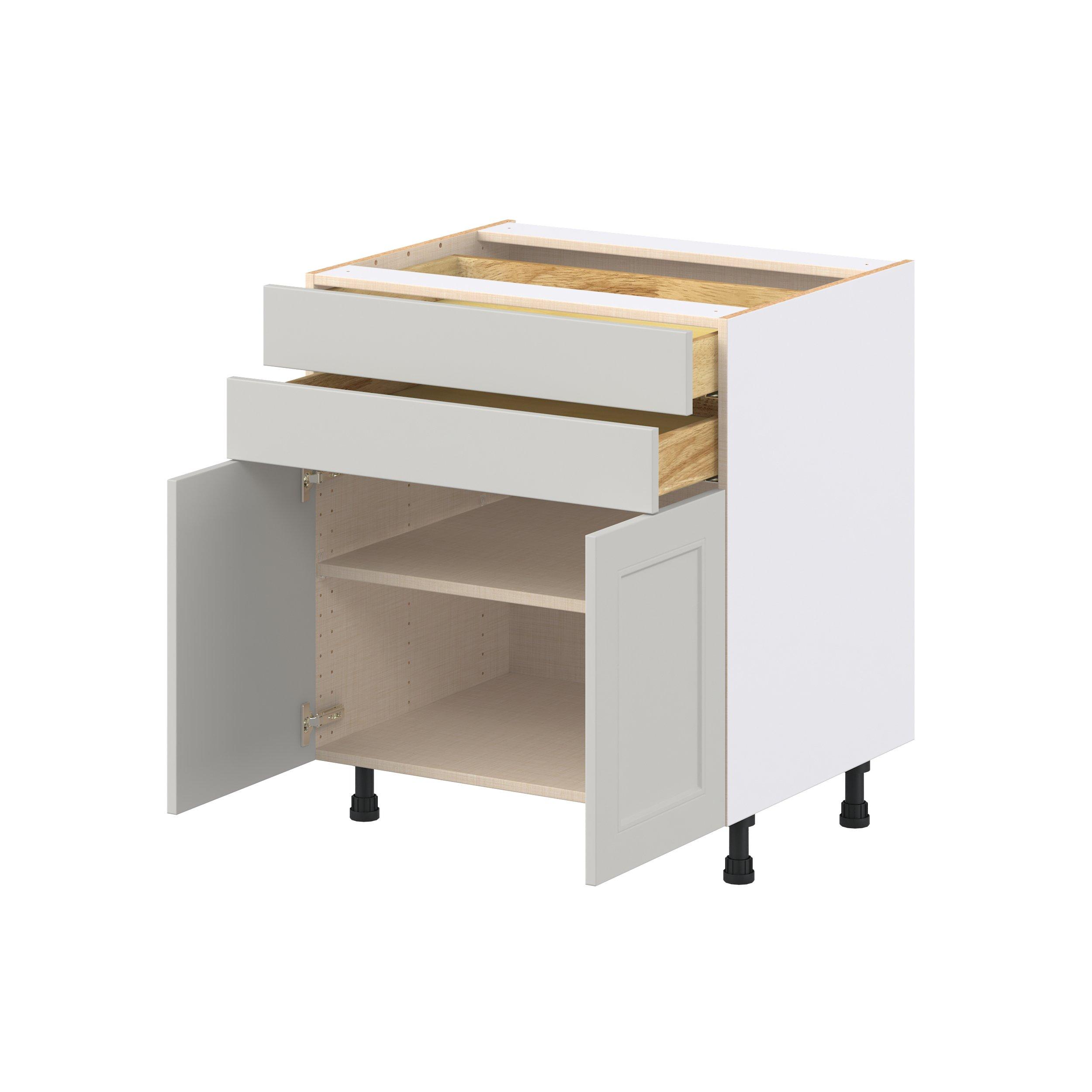 Lenox 30 in. Painted Light Gray Door and Drawer Base Cabinet