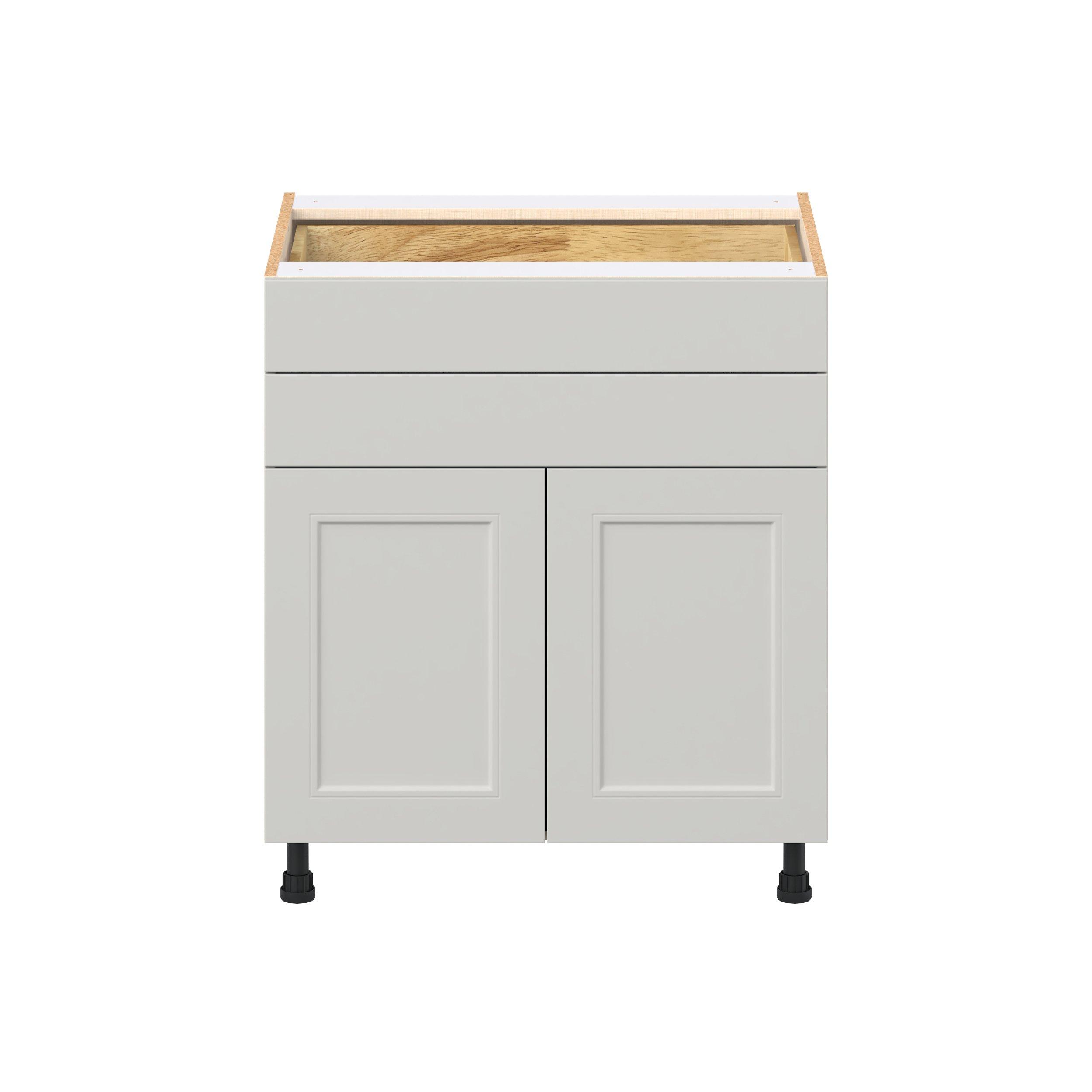 Lenox 30 in. Painted Light Gray Door and Drawer Base Cabinet
