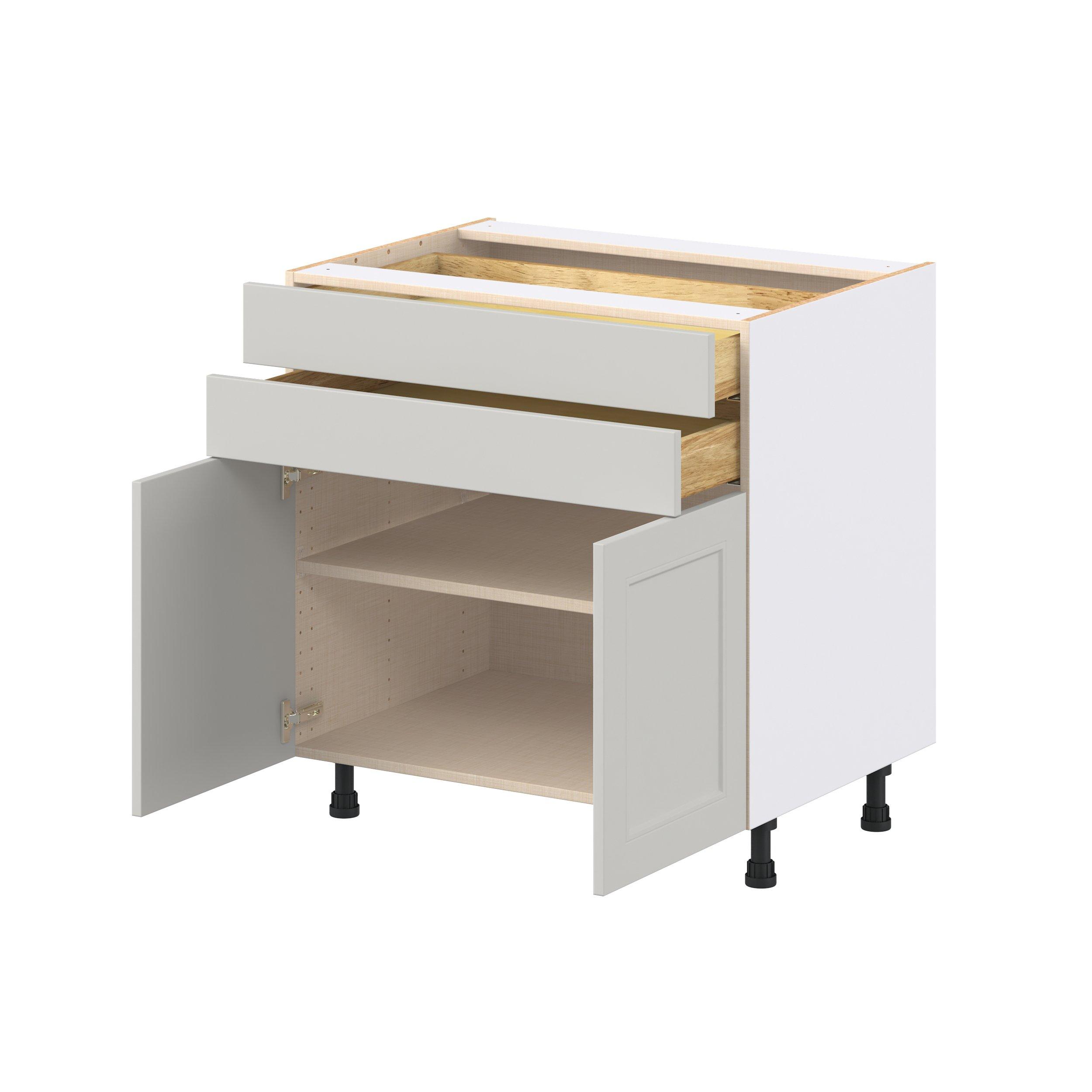 Lenox 33 in. Painted Light Gray Door and Drawer Base Cabinet