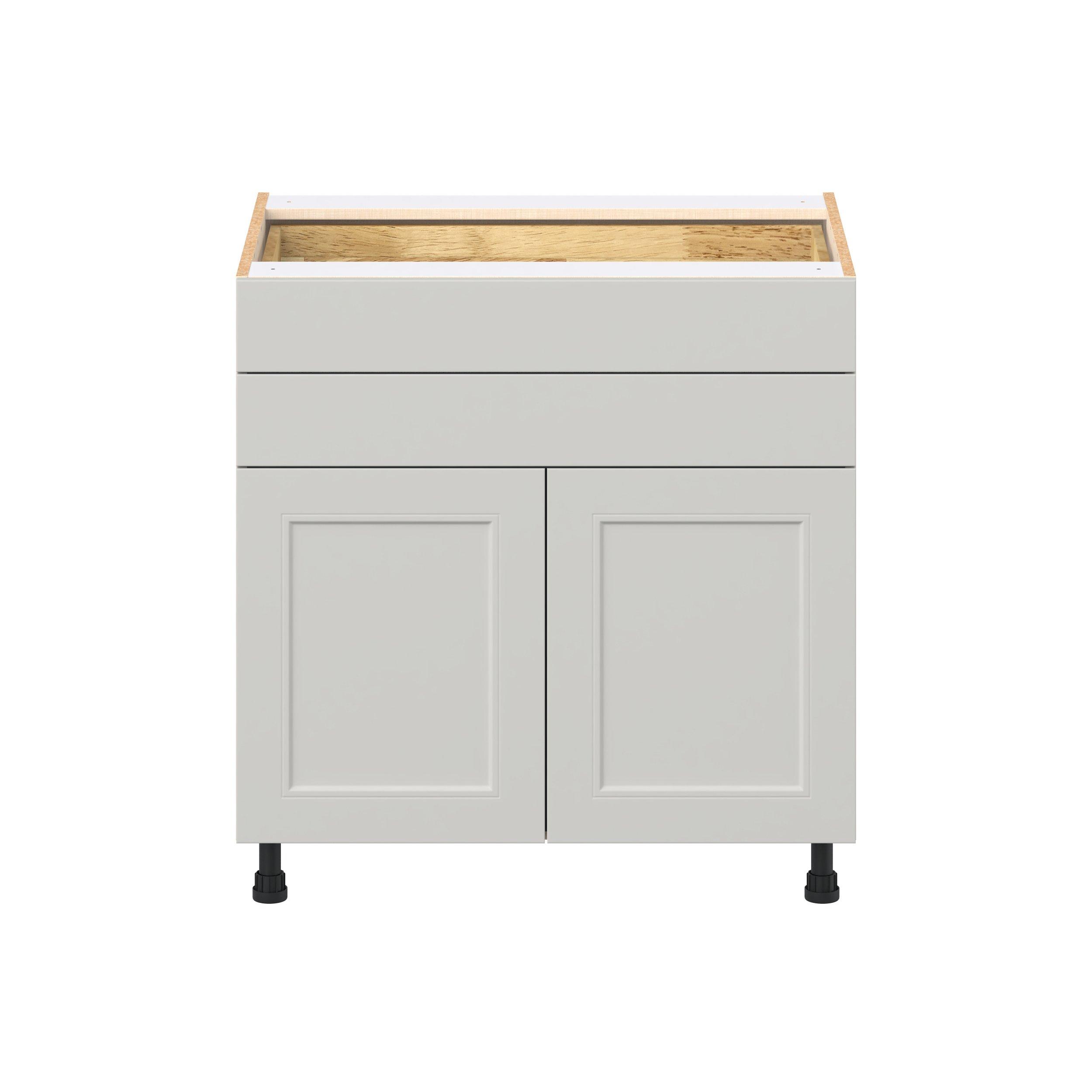 Lenox 33 in. Painted Light Gray Door and Drawer Base Cabinet