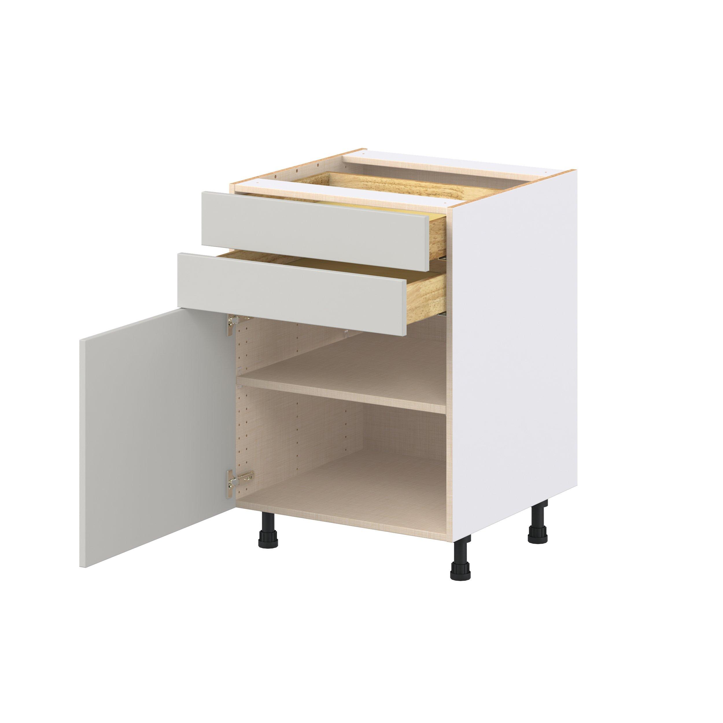 Lenox 24 in. Painted Light Gray Door and Drawer Base Cabinet