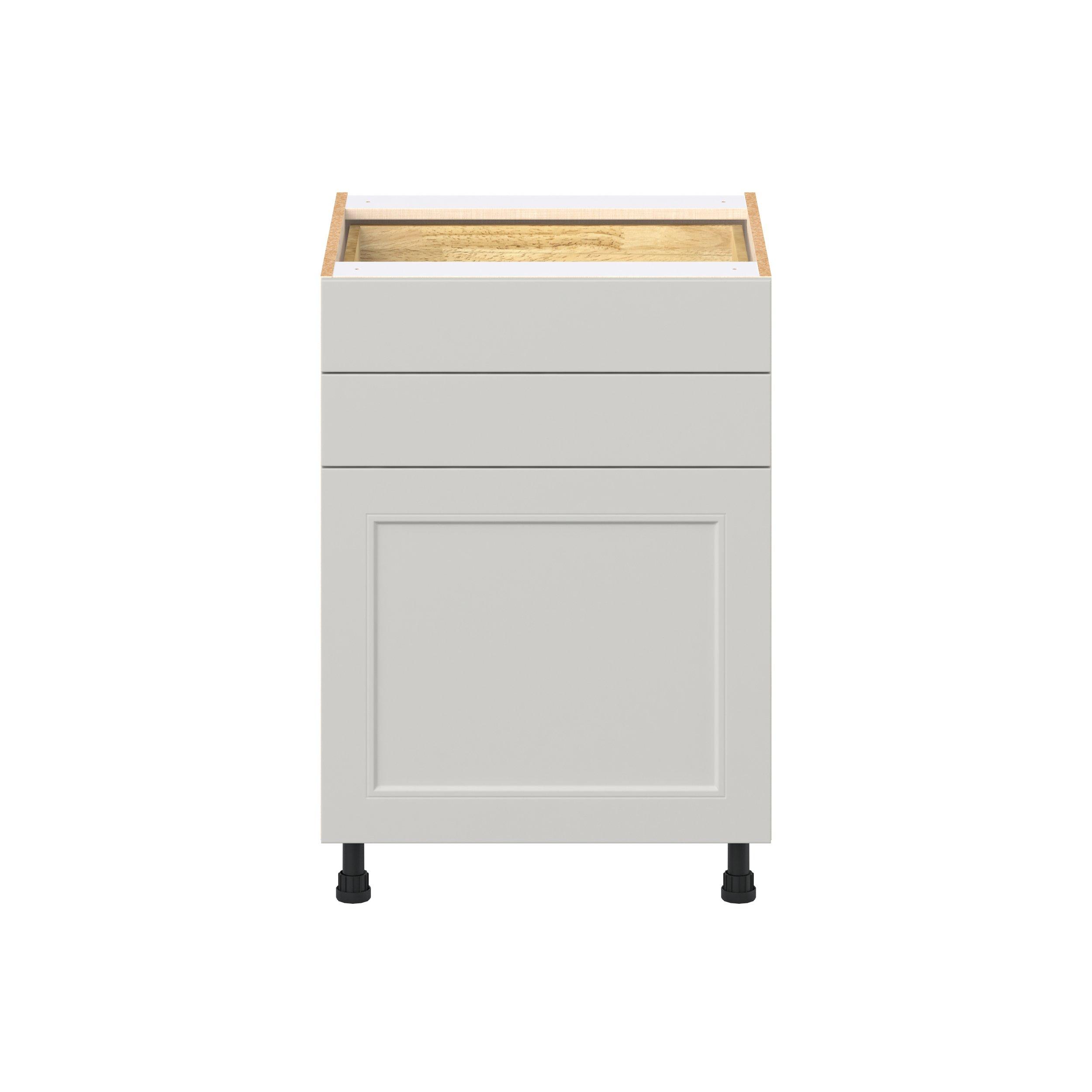 Lenox 24 in. Painted Light Gray Door and Drawer Base Cabinet