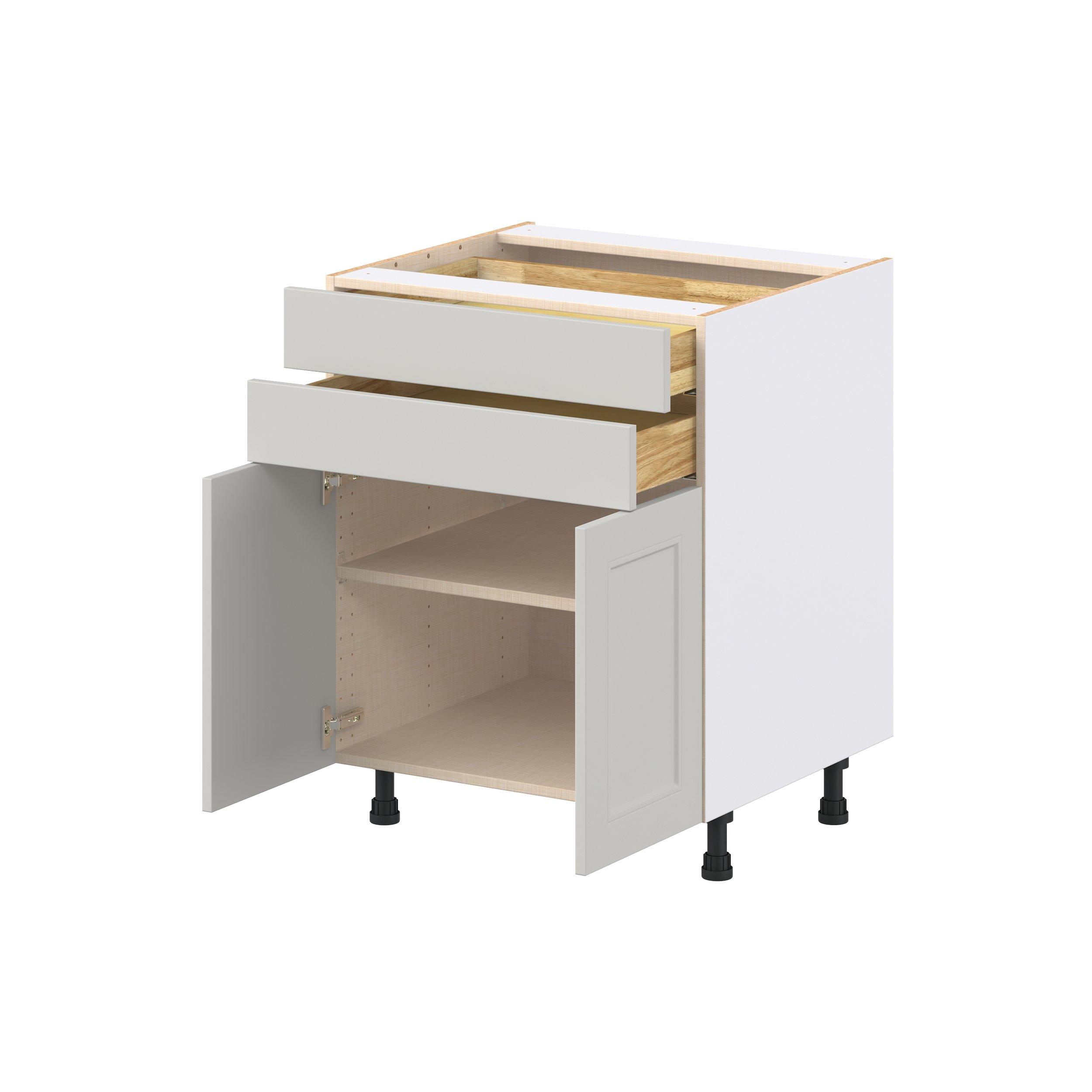 Lenox 27 in. Painted Light Gray Door and Drawer Base Cabinet