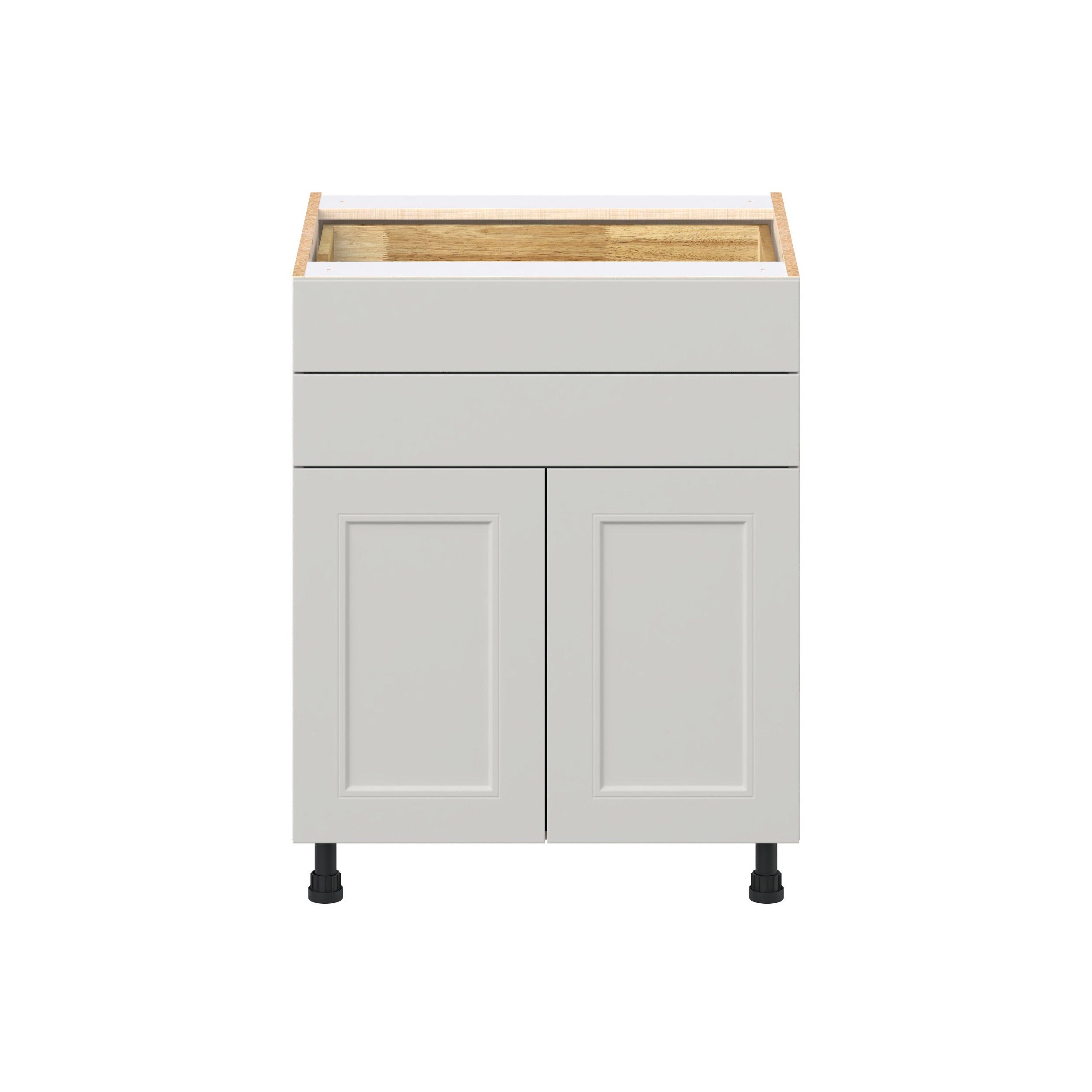 Lenox 27 in. Painted Light Gray Door and Drawer Base Cabinet