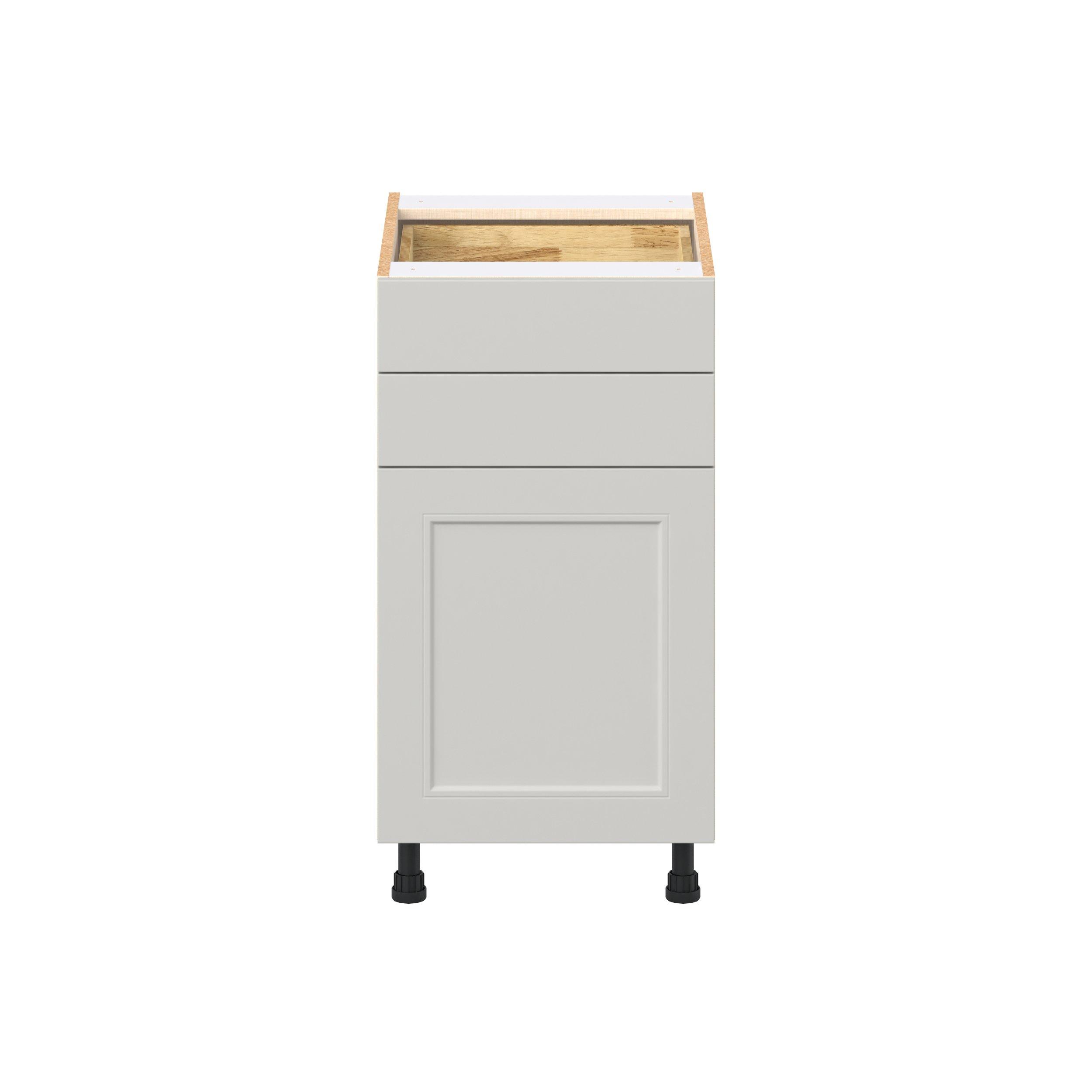 Lenox 18 in. Painted Light Gray Door and Drawer Base Cabinet