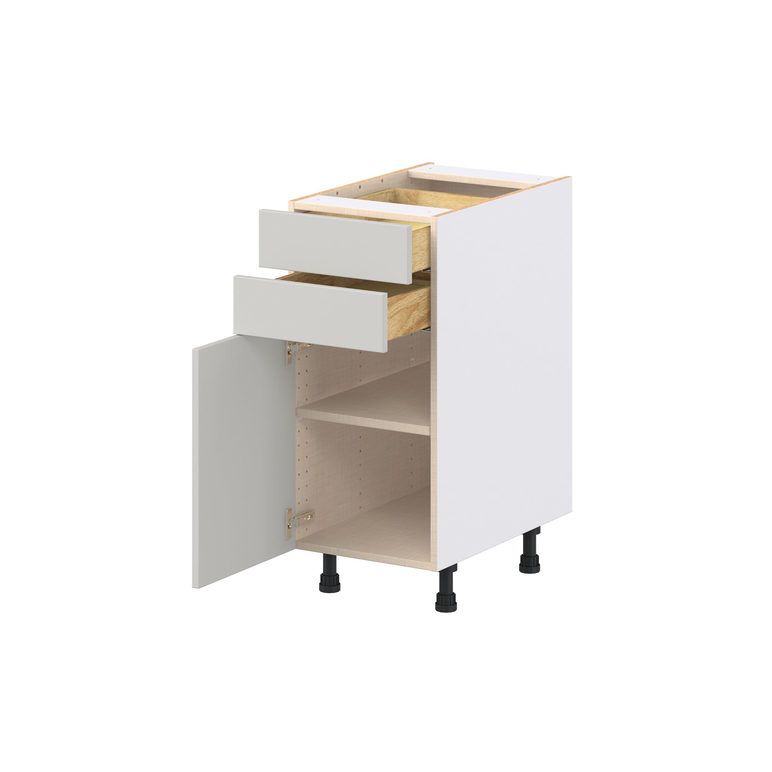 Lenox 15 in. Painted Light Gray Door and Drawer Base Cabinet