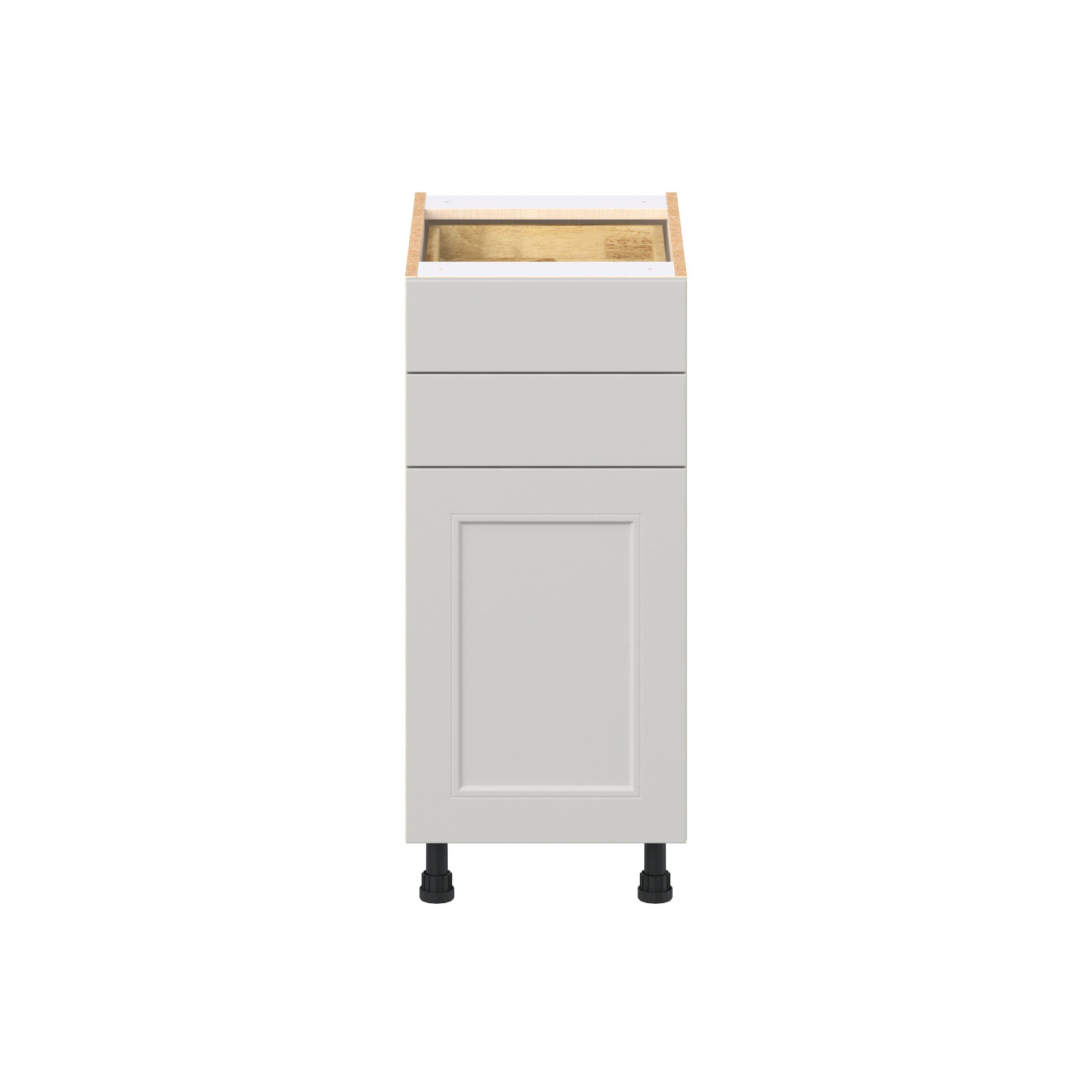 Lenox 15 in. Painted Light Gray Door and Drawer Base Cabinet