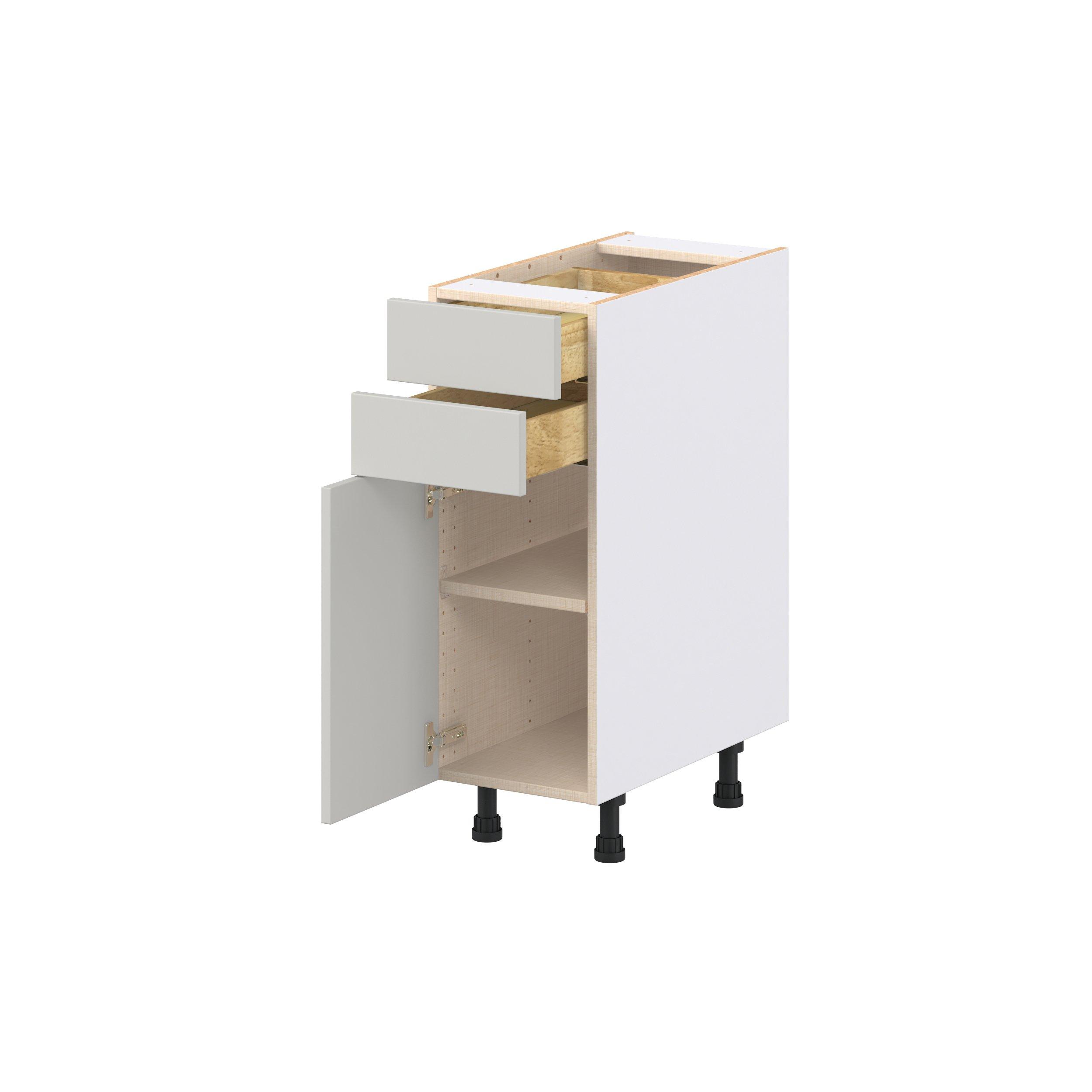 Lenox 12 in. Painted Light Gray Door and Drawer Base Cabinet