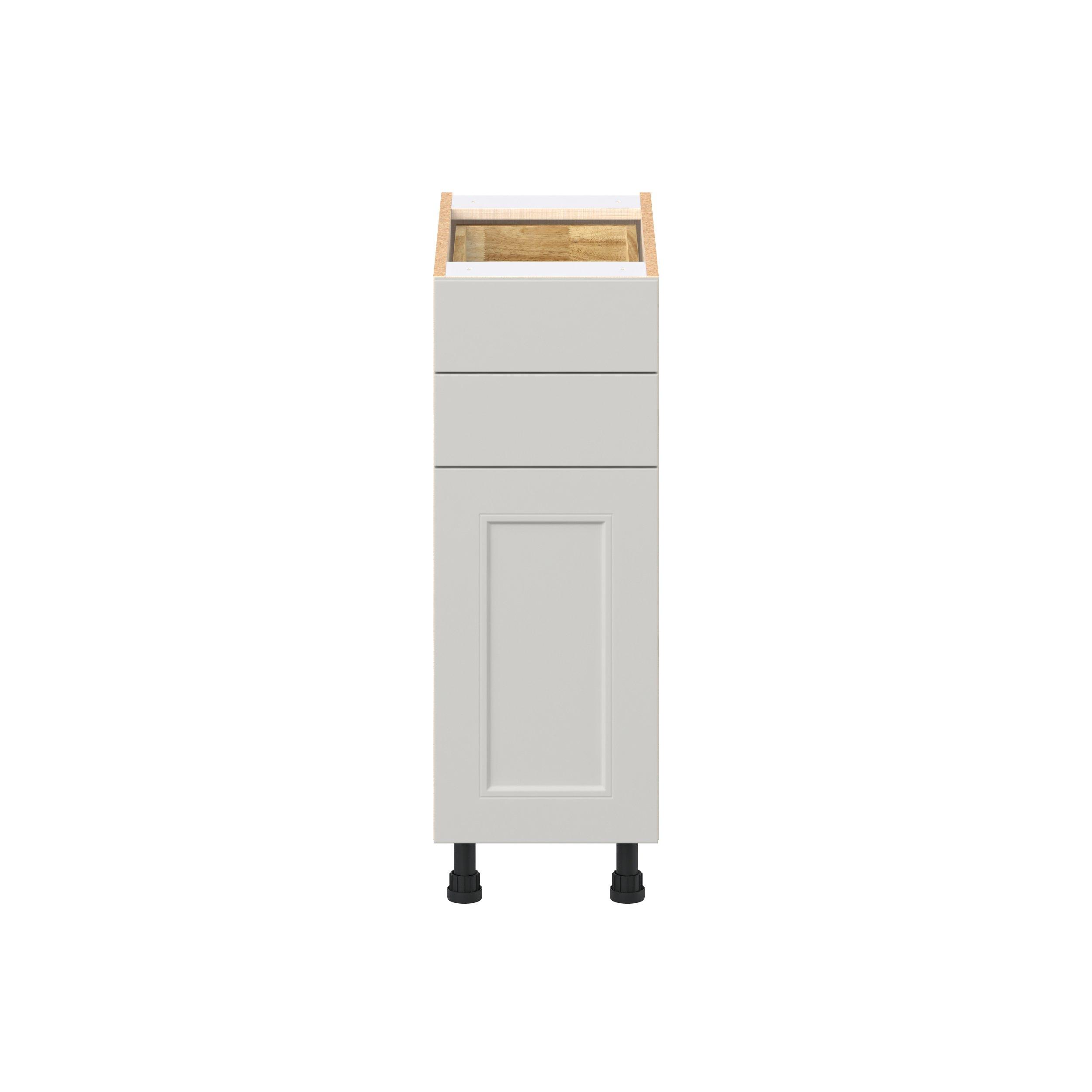 Lenox 12 in. Painted Light Gray Door and Drawer Base Cabinet