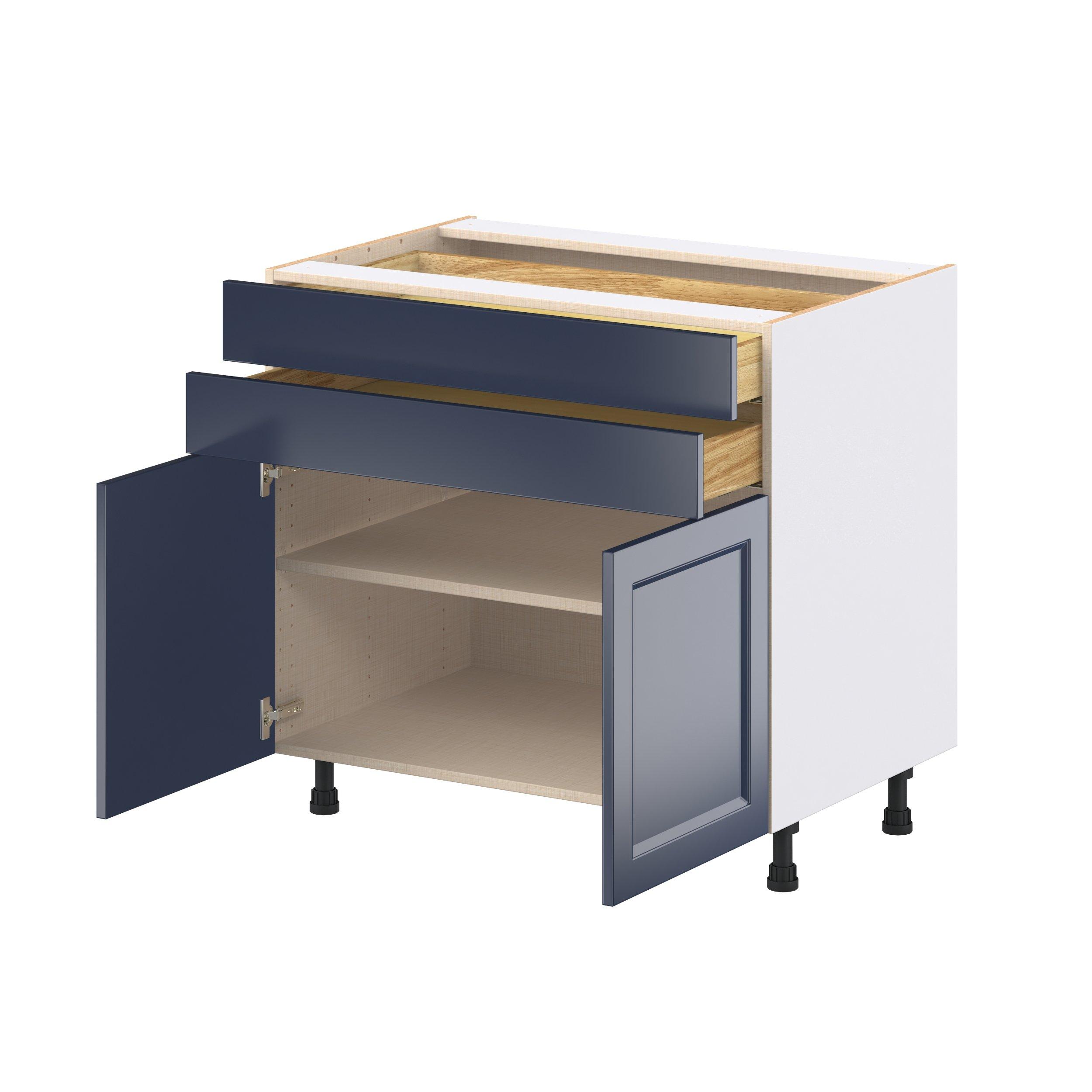 Peachtree 36 in. Painted Midnight Blue Door and Drawer Base Cabinet