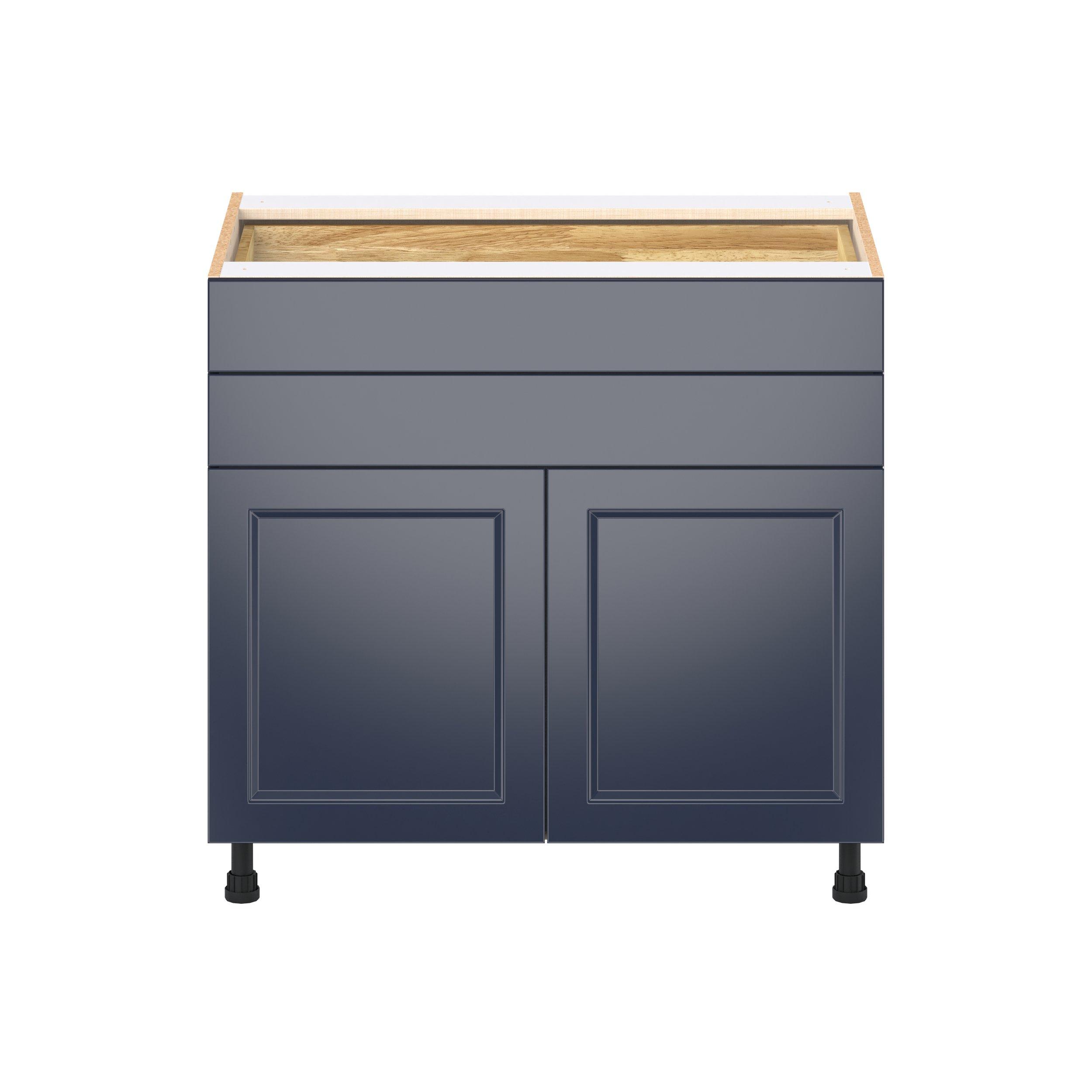 Peachtree 36 in. Painted Midnight Blue Door and Drawer Base Cabinet