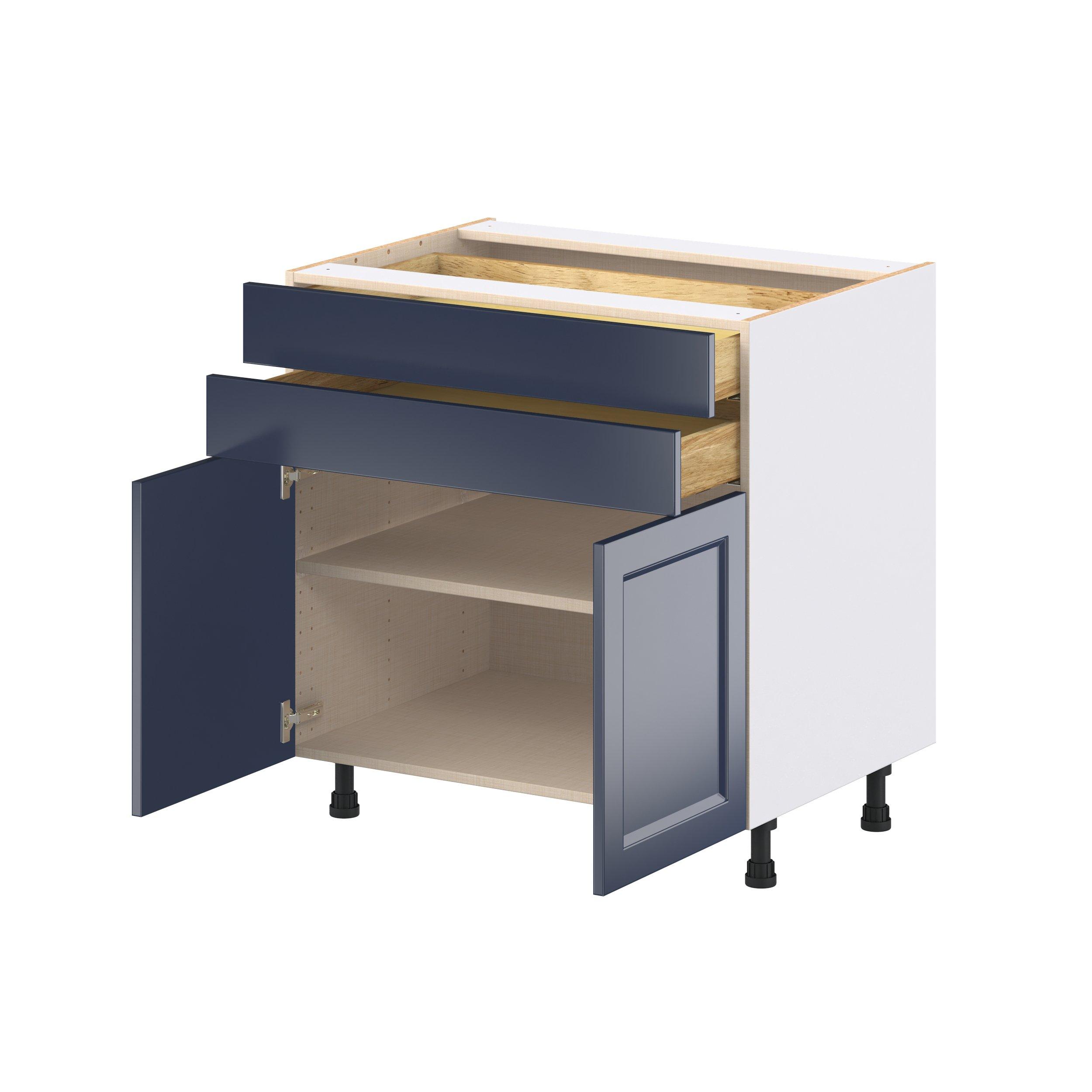 Peachtree 33 in. Painted Midnight Blue Door and Drawer Base Cabinet
