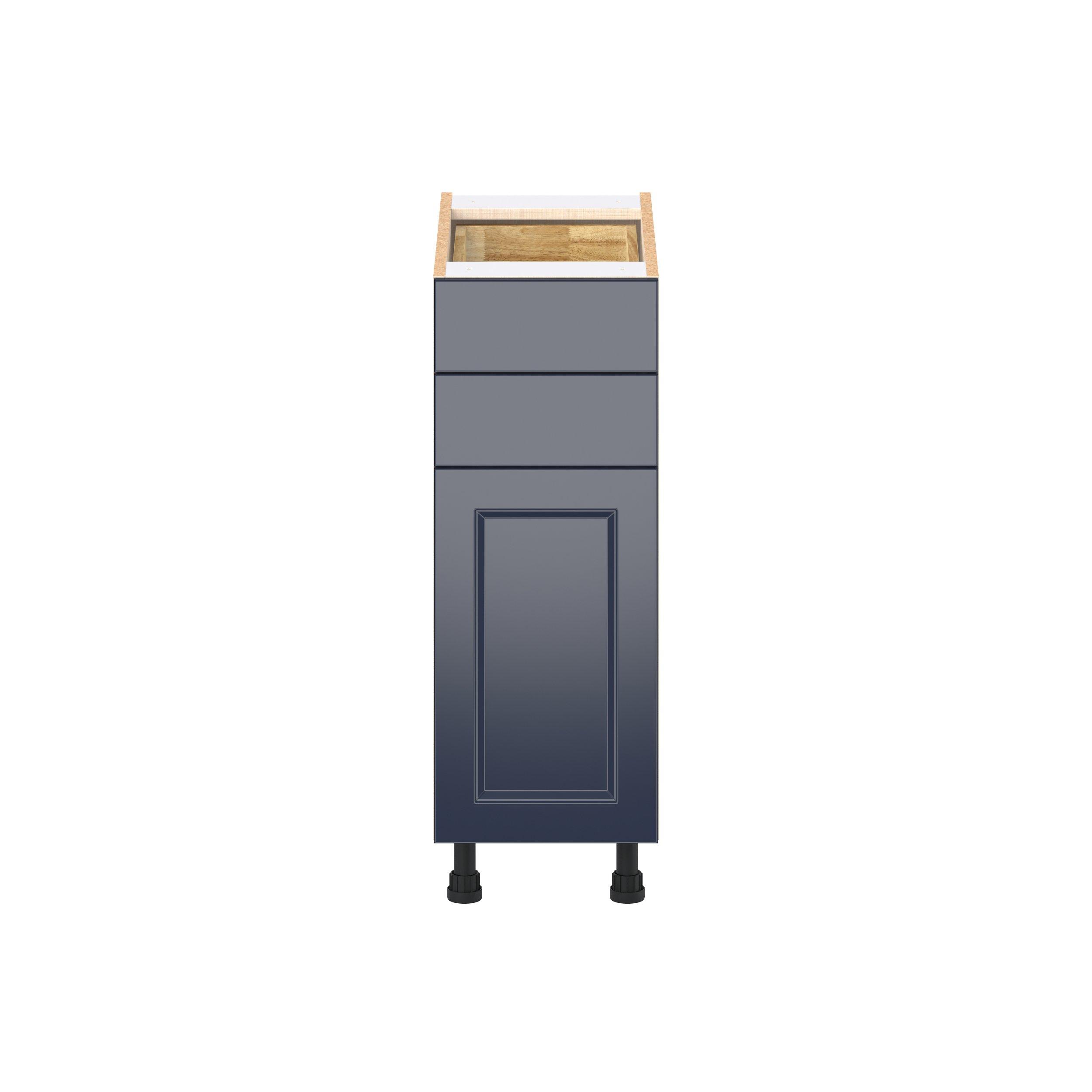 Peachtree 12 in. Painted Midnight Blue Door and Drawer Base Cabinet