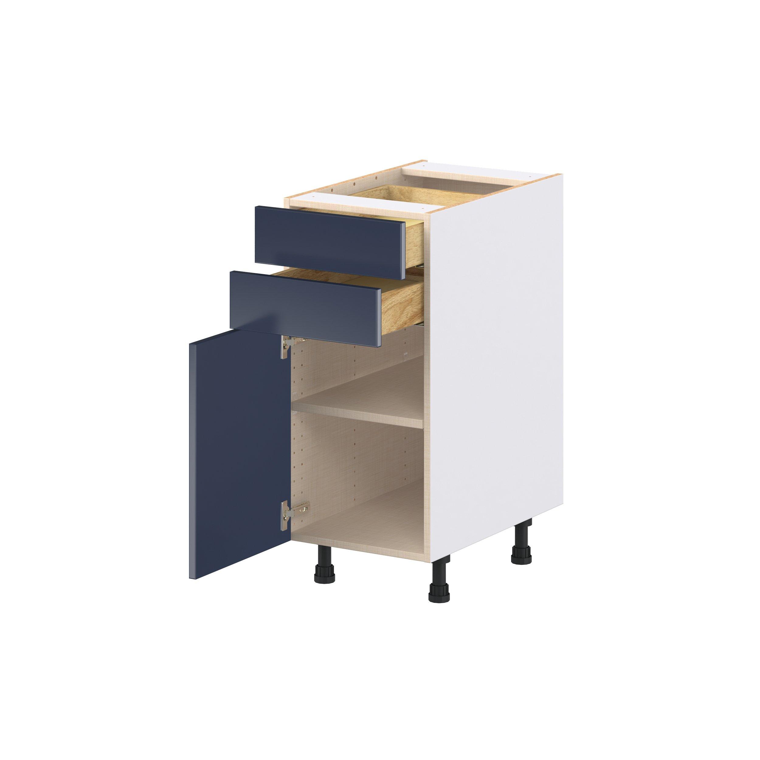 Peachtree 15 in. Painted Midnight Blue Door and Drawer Base Cabinet