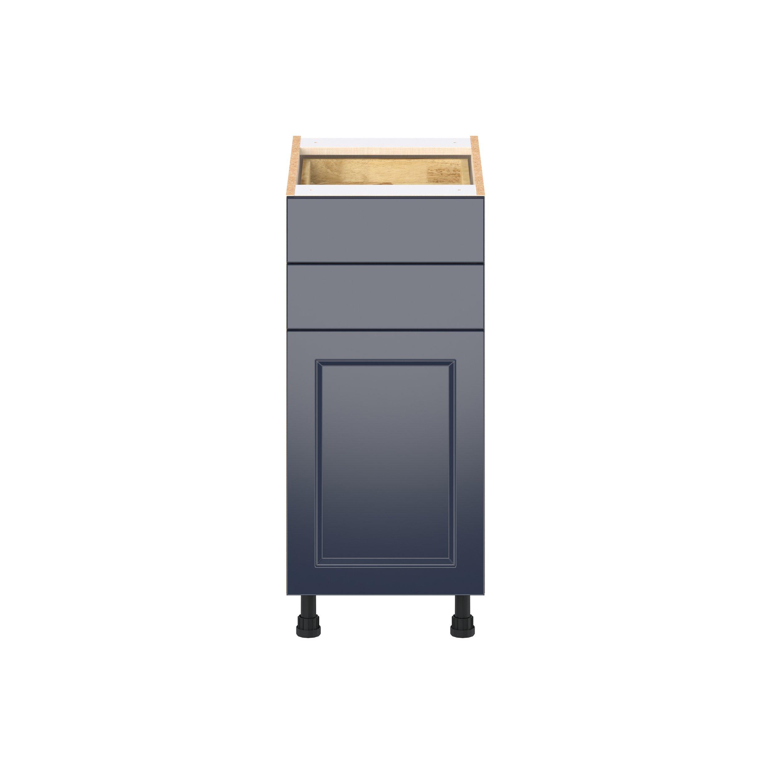 Peachtree 15 in. Painted Midnight Blue Door and Drawer Base Cabinet