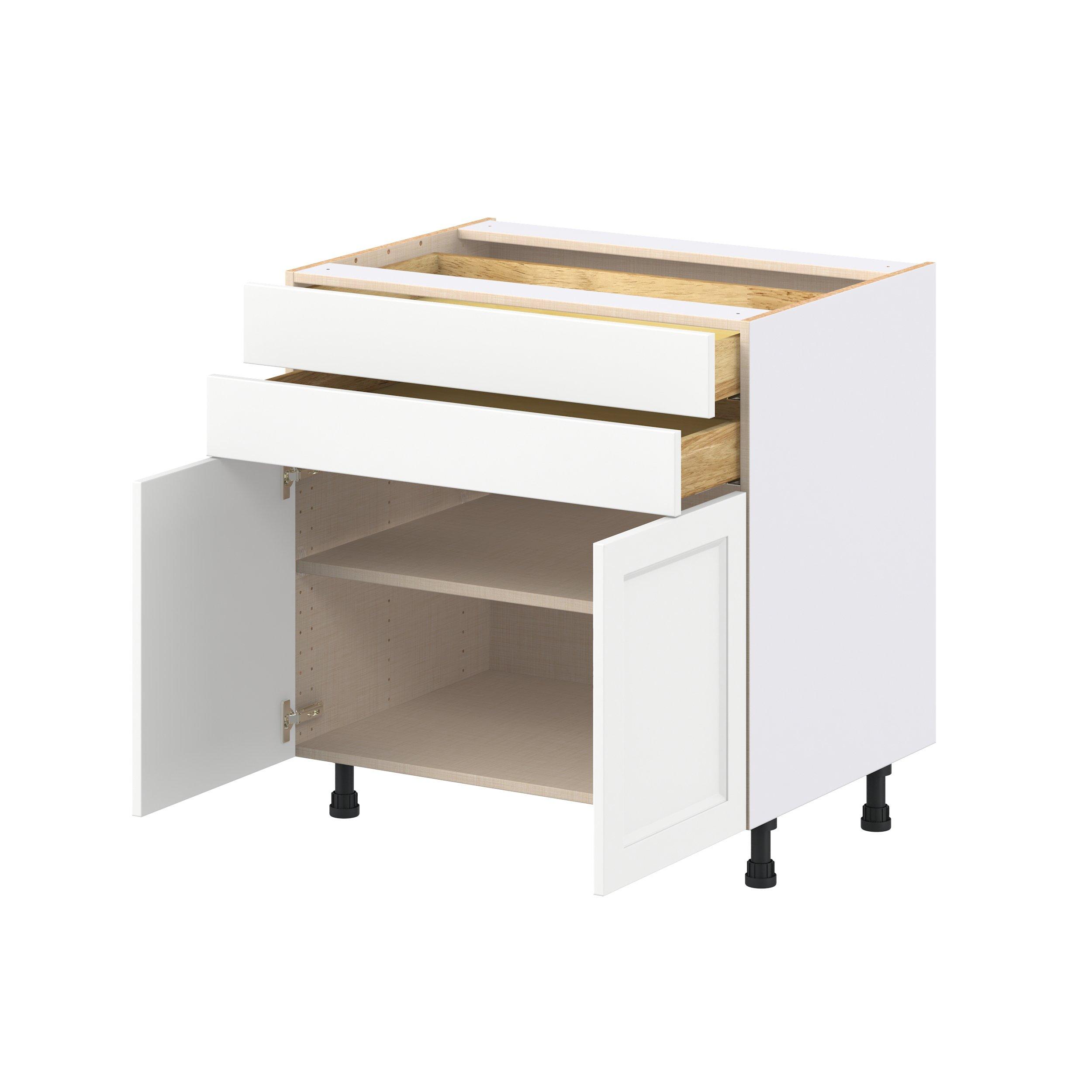 Peachtree 33 in. Painted Bright White Door and Drawer Base Cabinet