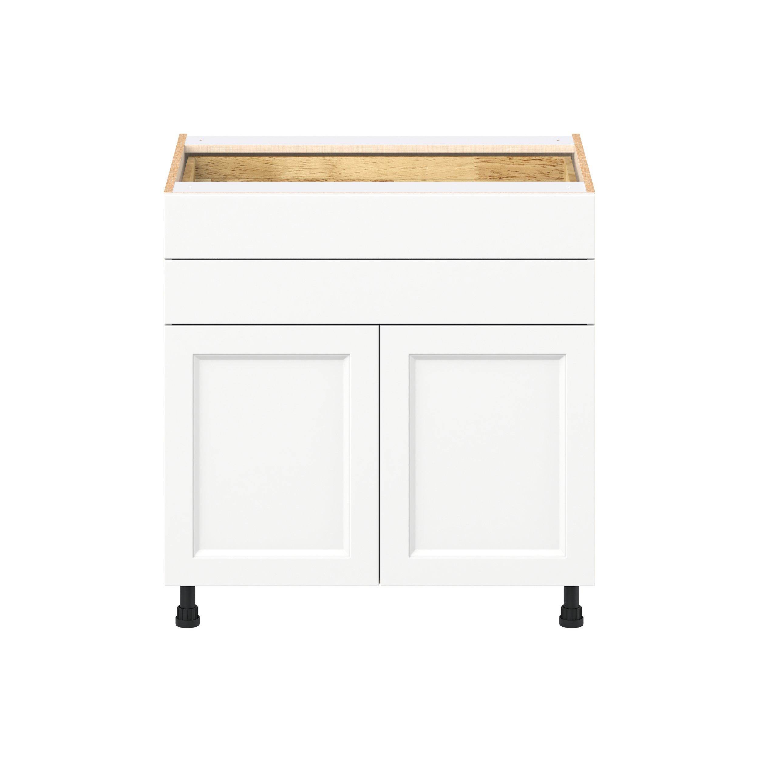 Peachtree 33 in. Painted Bright White Door and Drawer Base Cabinet