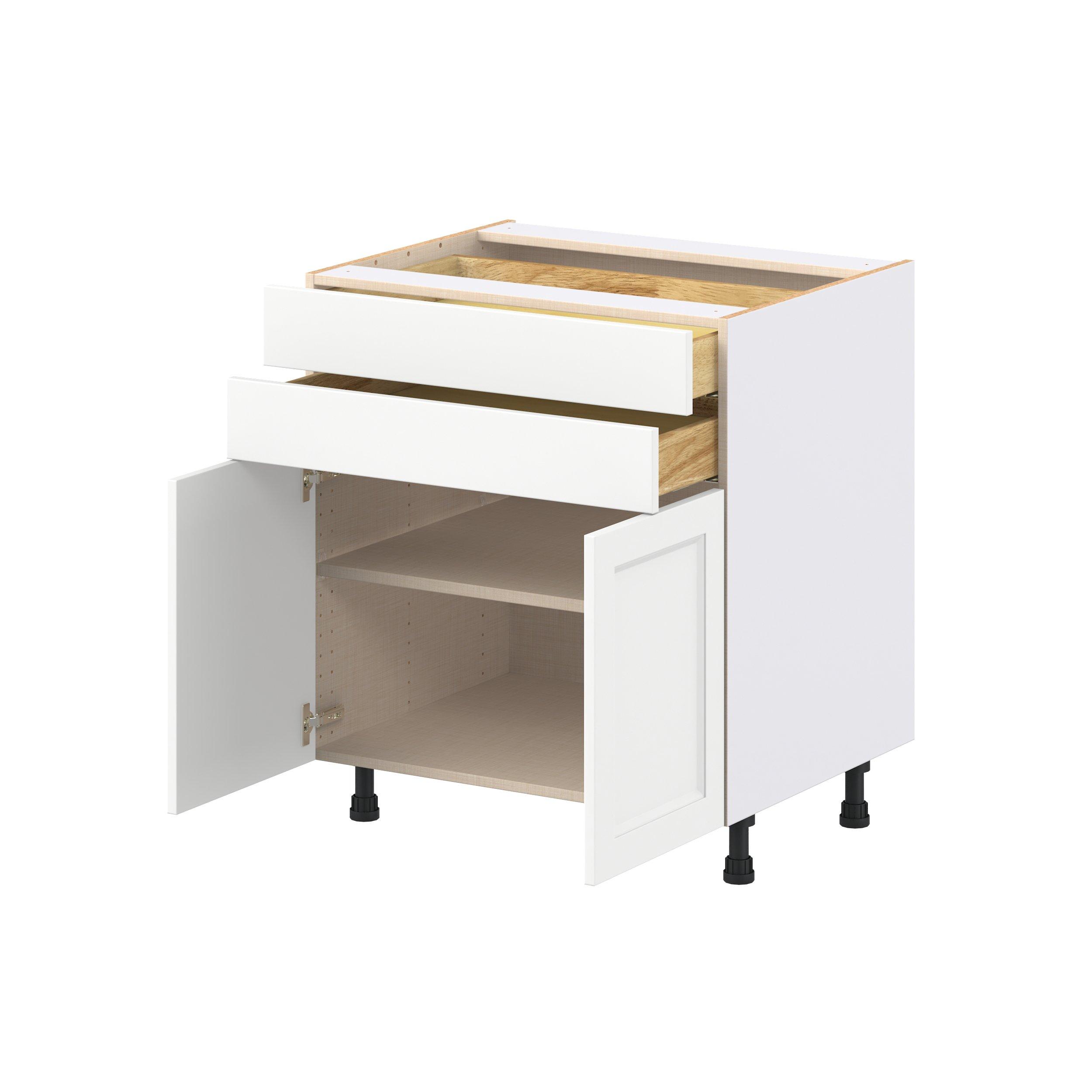 Peachtree 30 in. Painted Bright White Door and Drawer Base Cabinet