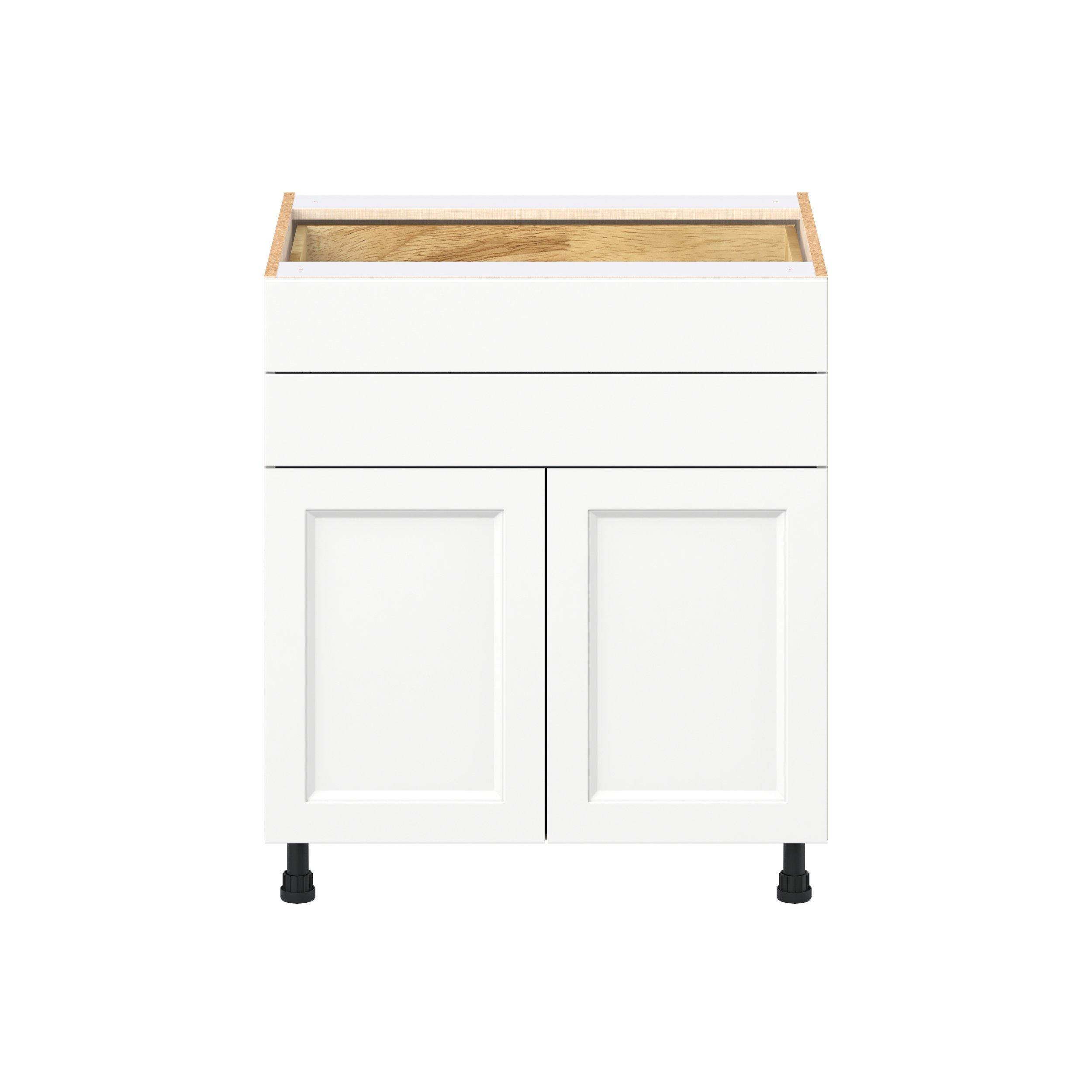 Peachtree 30 in. Painted Bright White Door and Drawer Base Cabinet