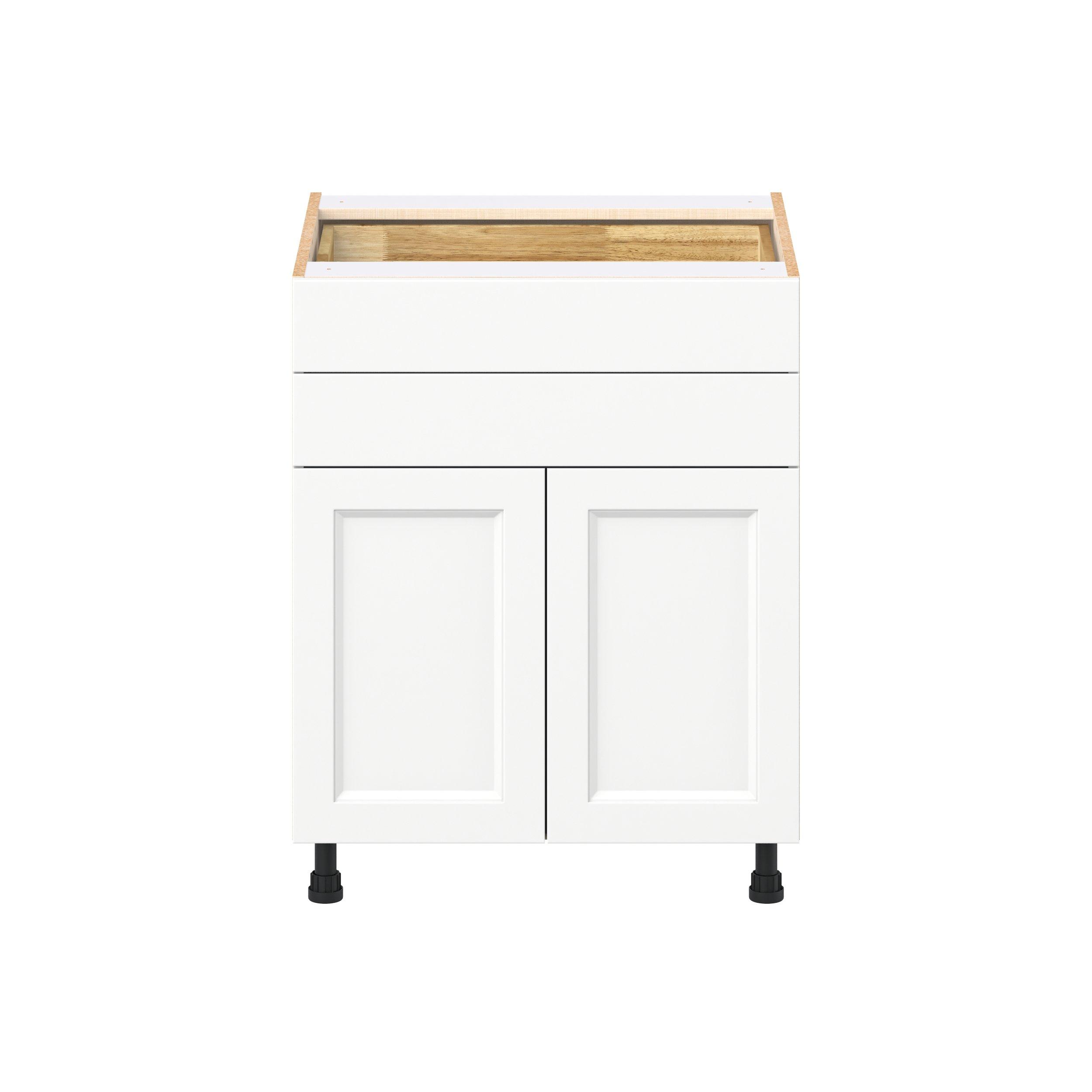 Peachtree 27 in. Painted Bright White Door and Drawer Base Cabinet