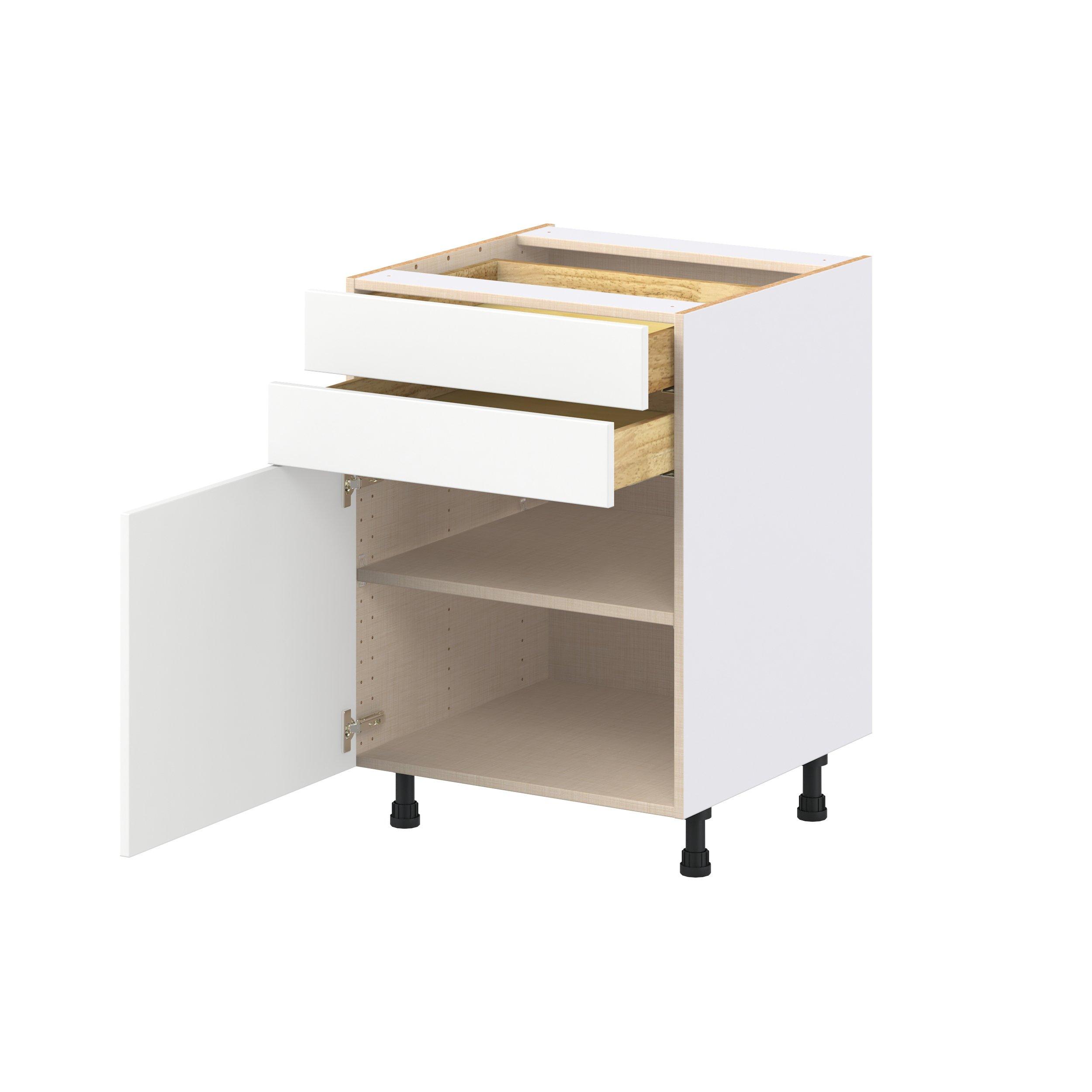 Peachtree 24 in. Painted Bright White Door and Drawer Base Cabinet