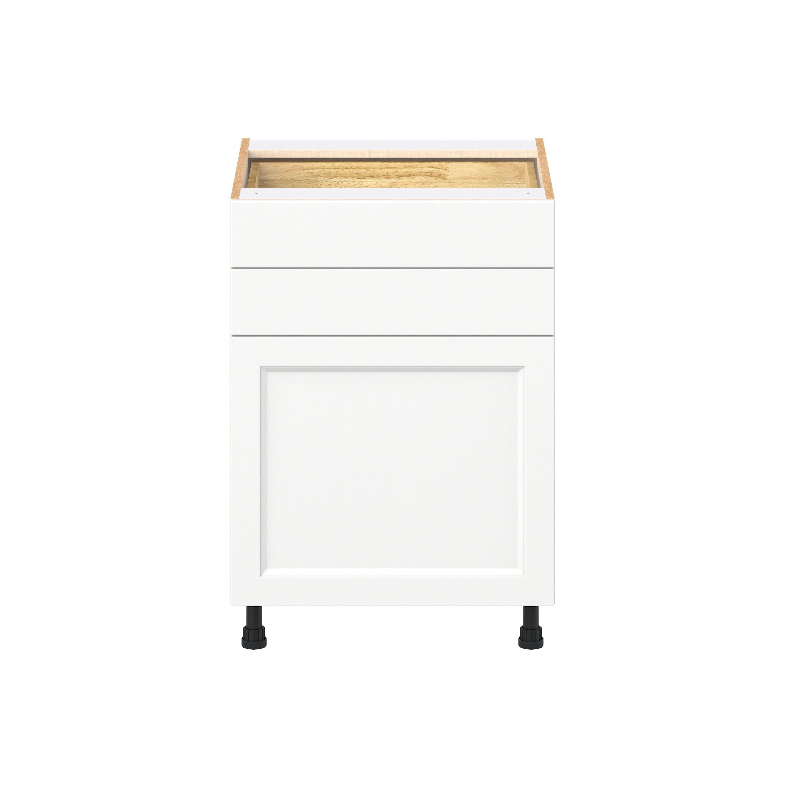 Peachtree 24 in. Painted Bright White Door and Drawer Base Cabinet