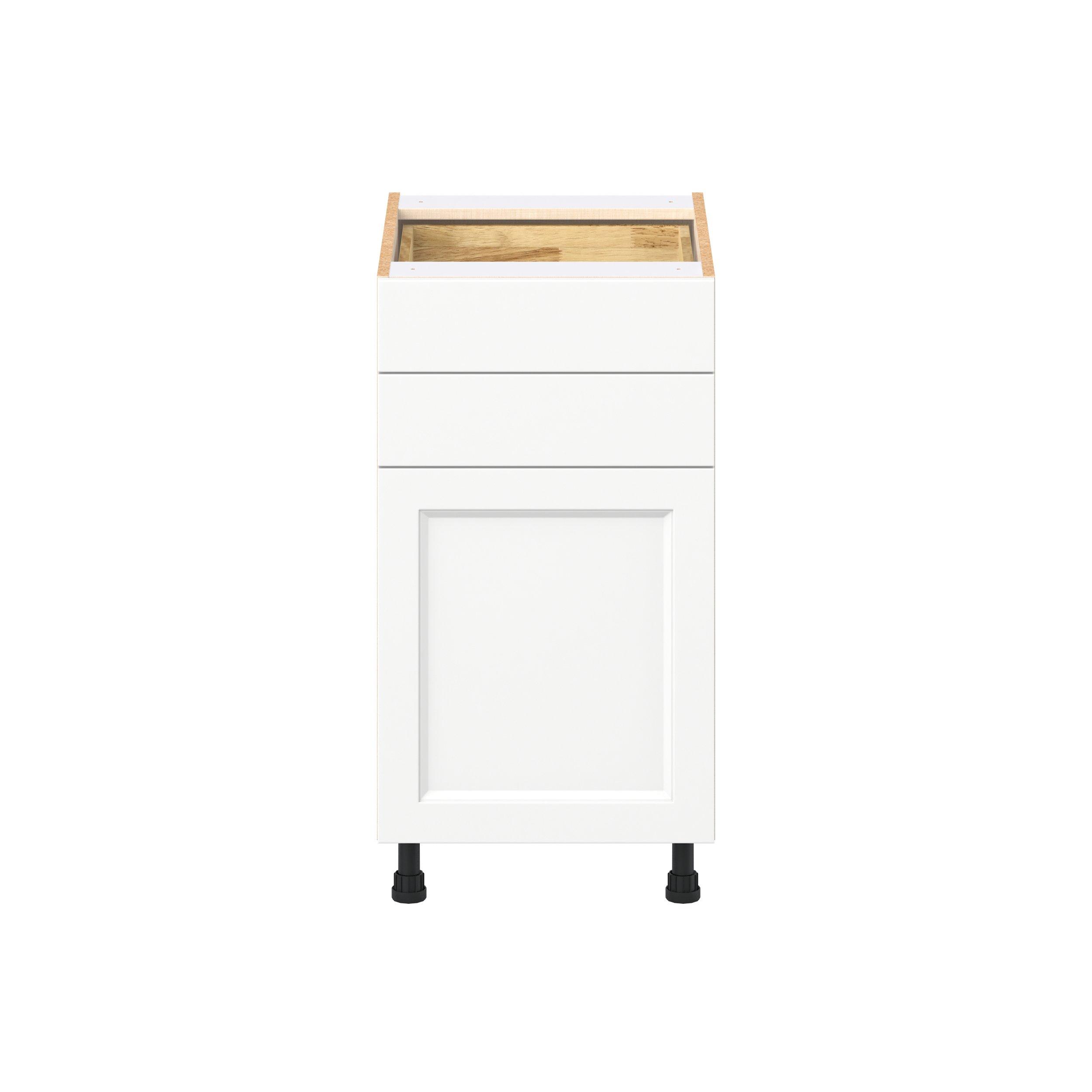 Peachtree 18 in. Painted Bright White Door and Drawer Base Cabinet