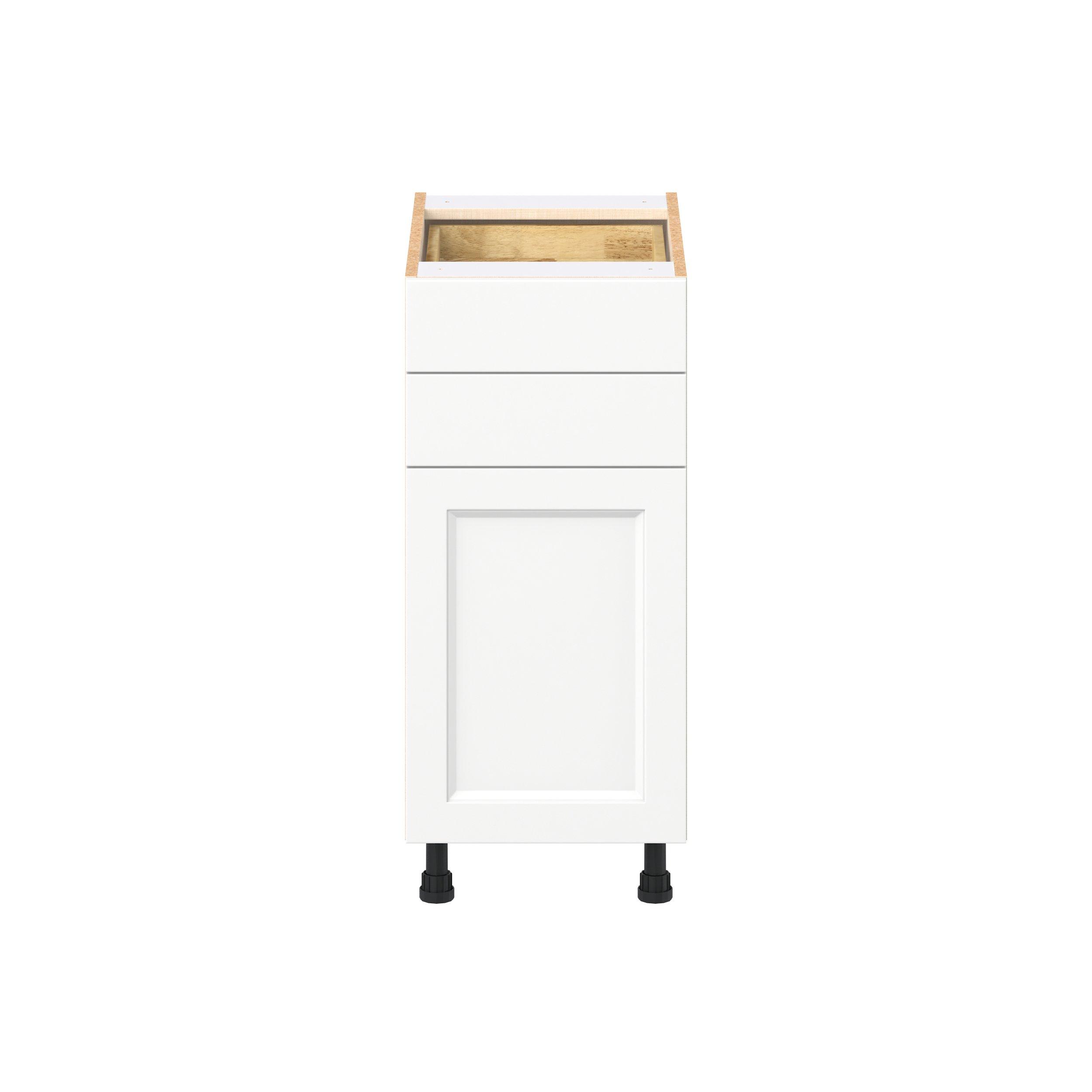 Peachtree 15 in. Painted Bright White Door and Drawer Base Cabinet