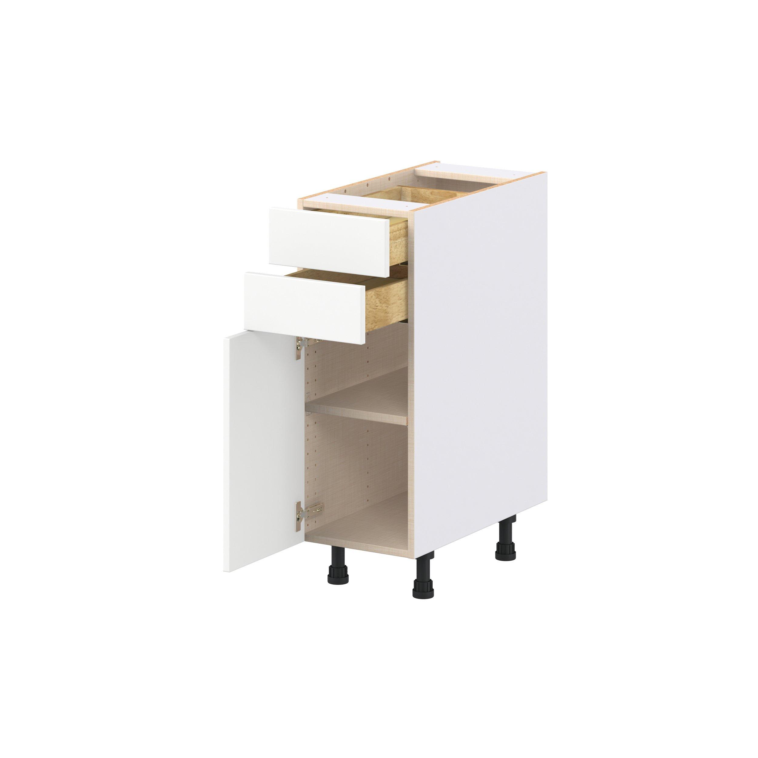 Peachtree 12 in. Painted Bright White Door and Drawer Base Cabinet