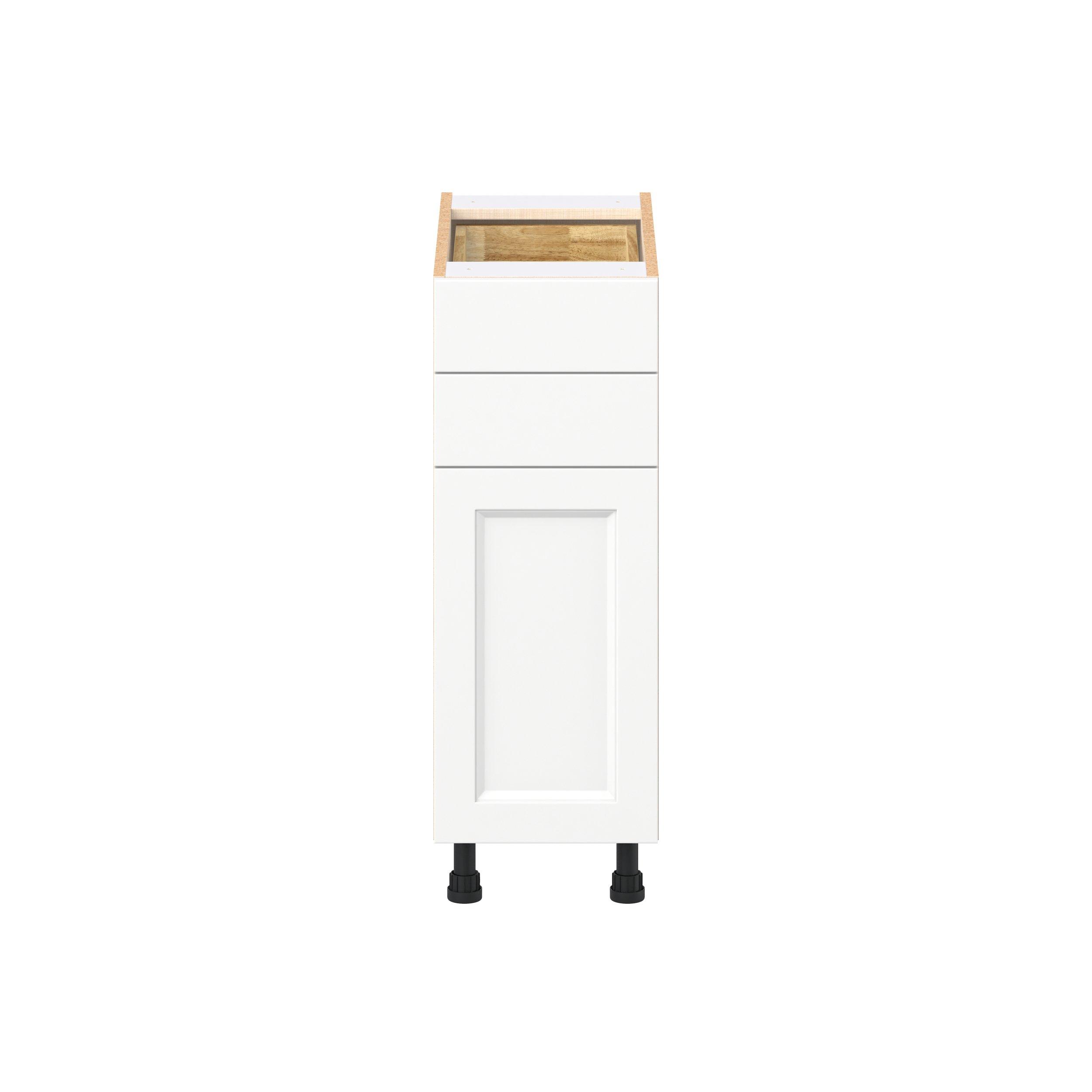 Peachtree 12 in. Painted Bright White Door and Drawer Base Cabinet