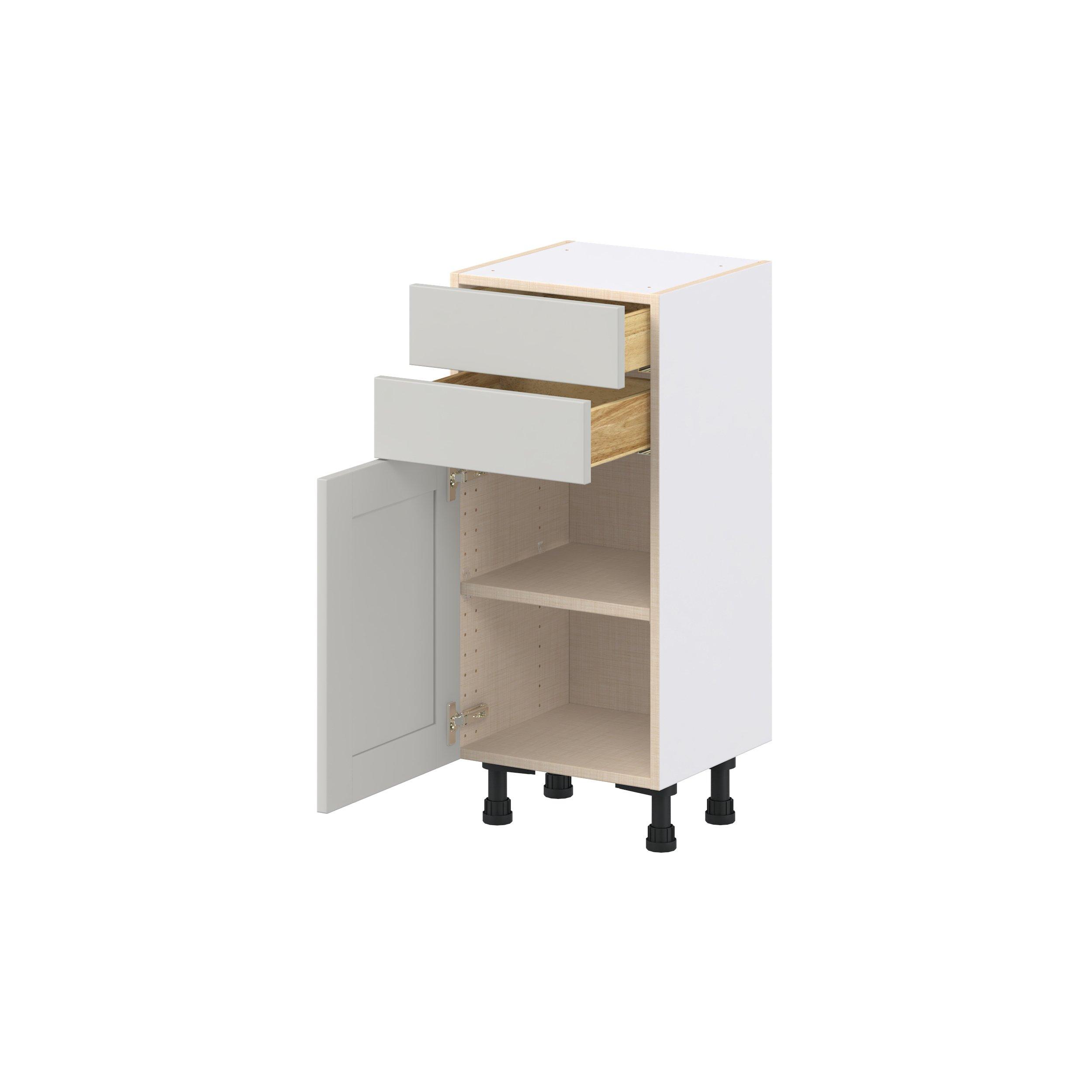 Summerhill 15 in. Light Gray Shallow Base Cabinet