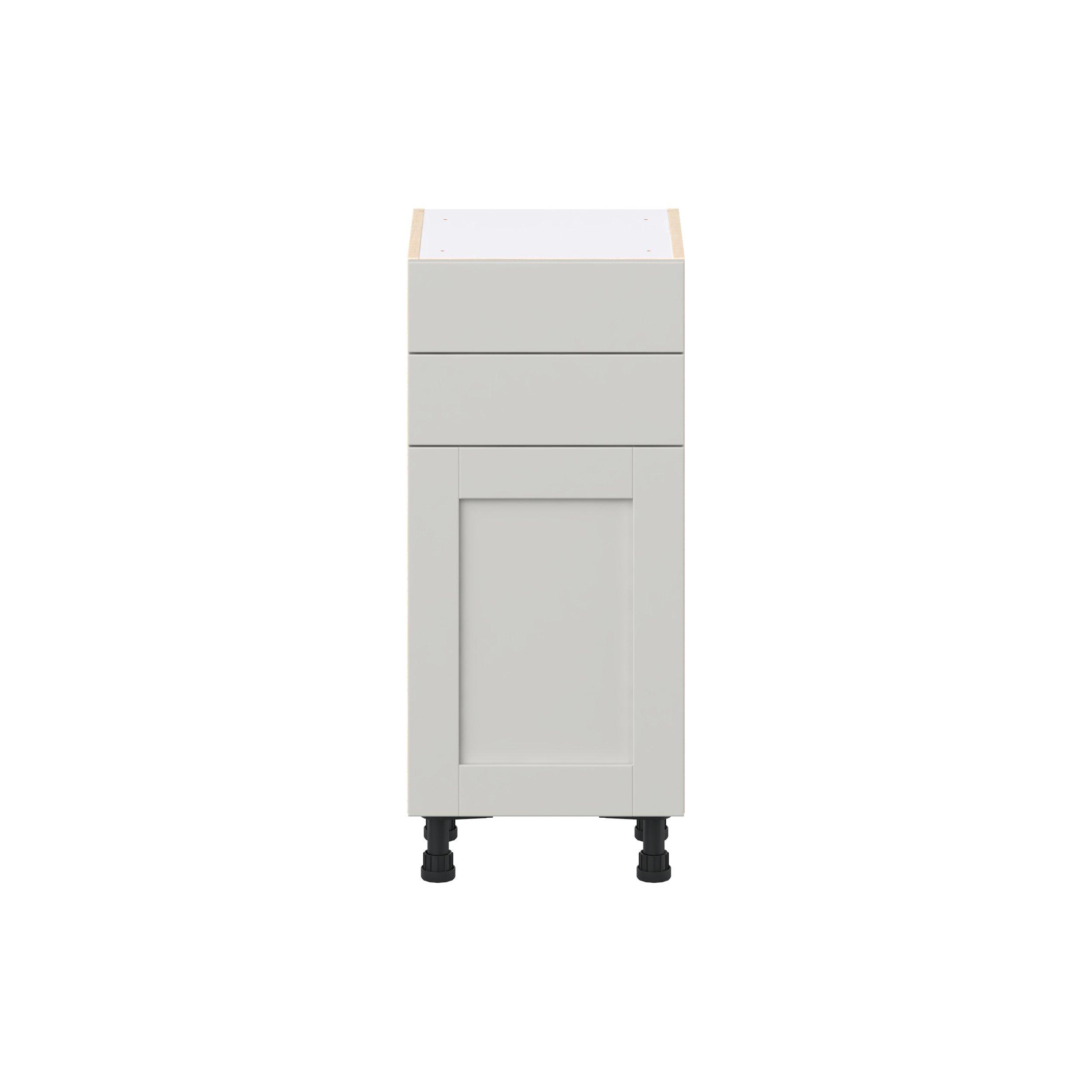 Summerhill 15 in. Light Gray Shallow Base Cabinet