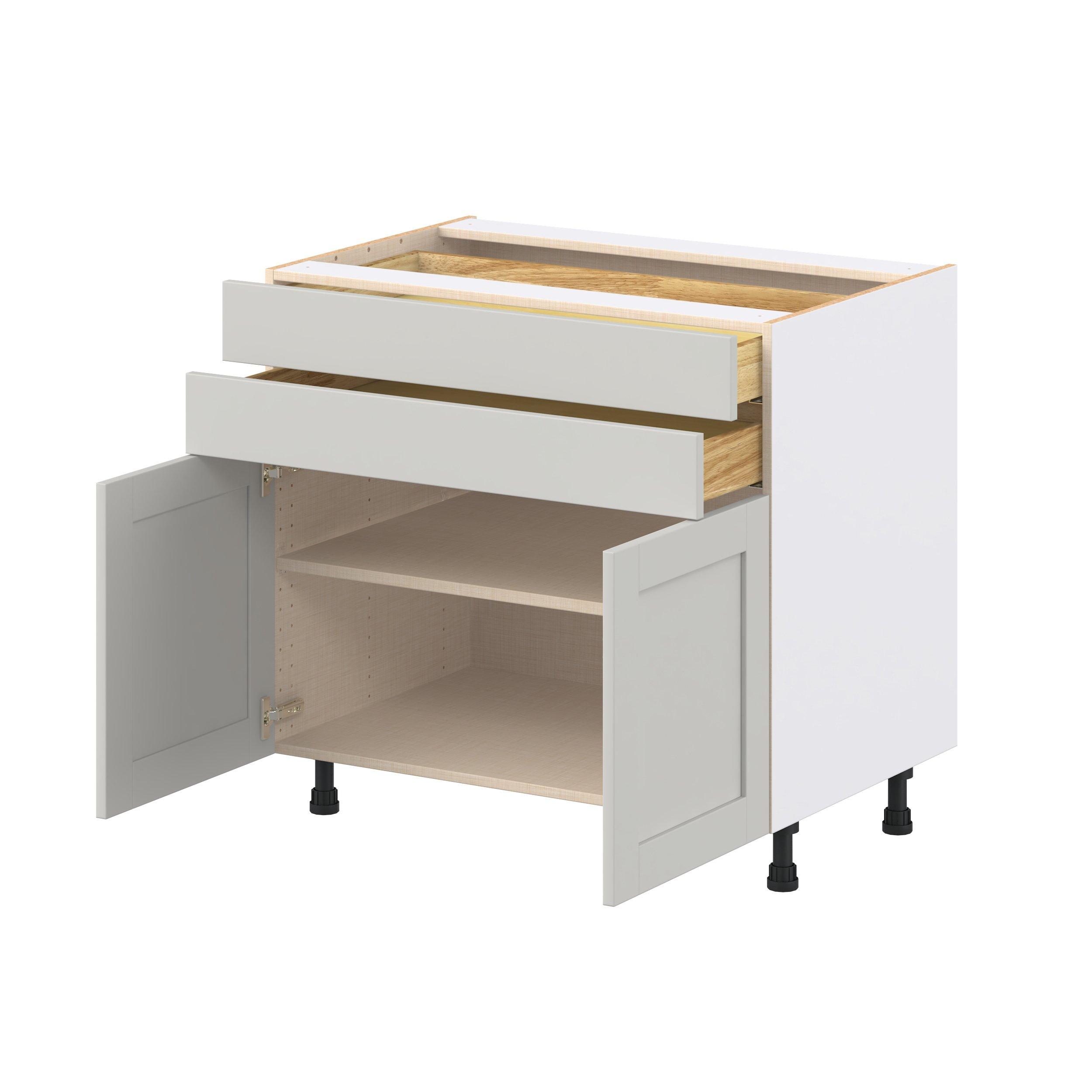 Summerhill 33 in. Light Gray Door and Drawer Base Cabinet