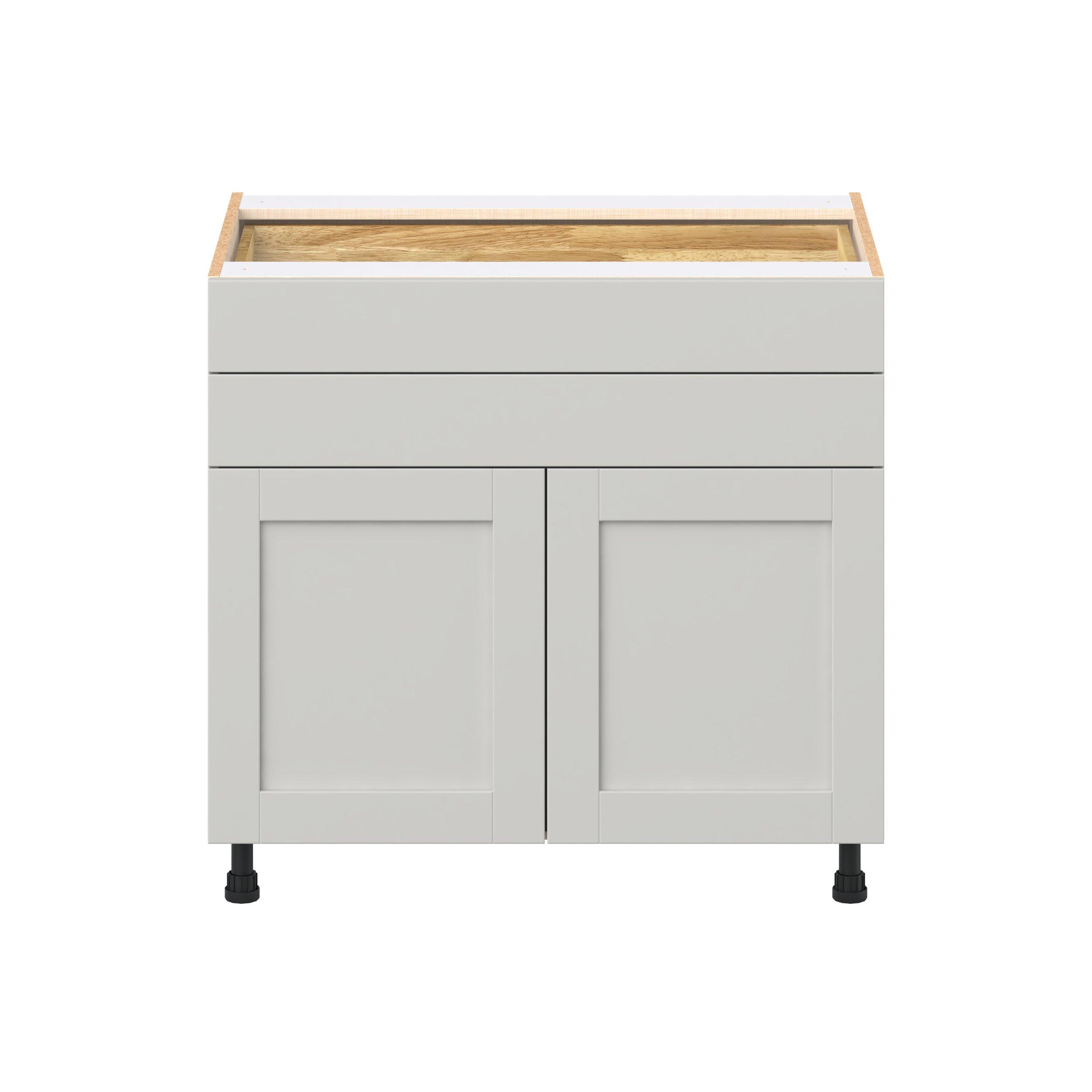 Summerhill 33 in. Light Gray Door and Drawer Base Cabinet