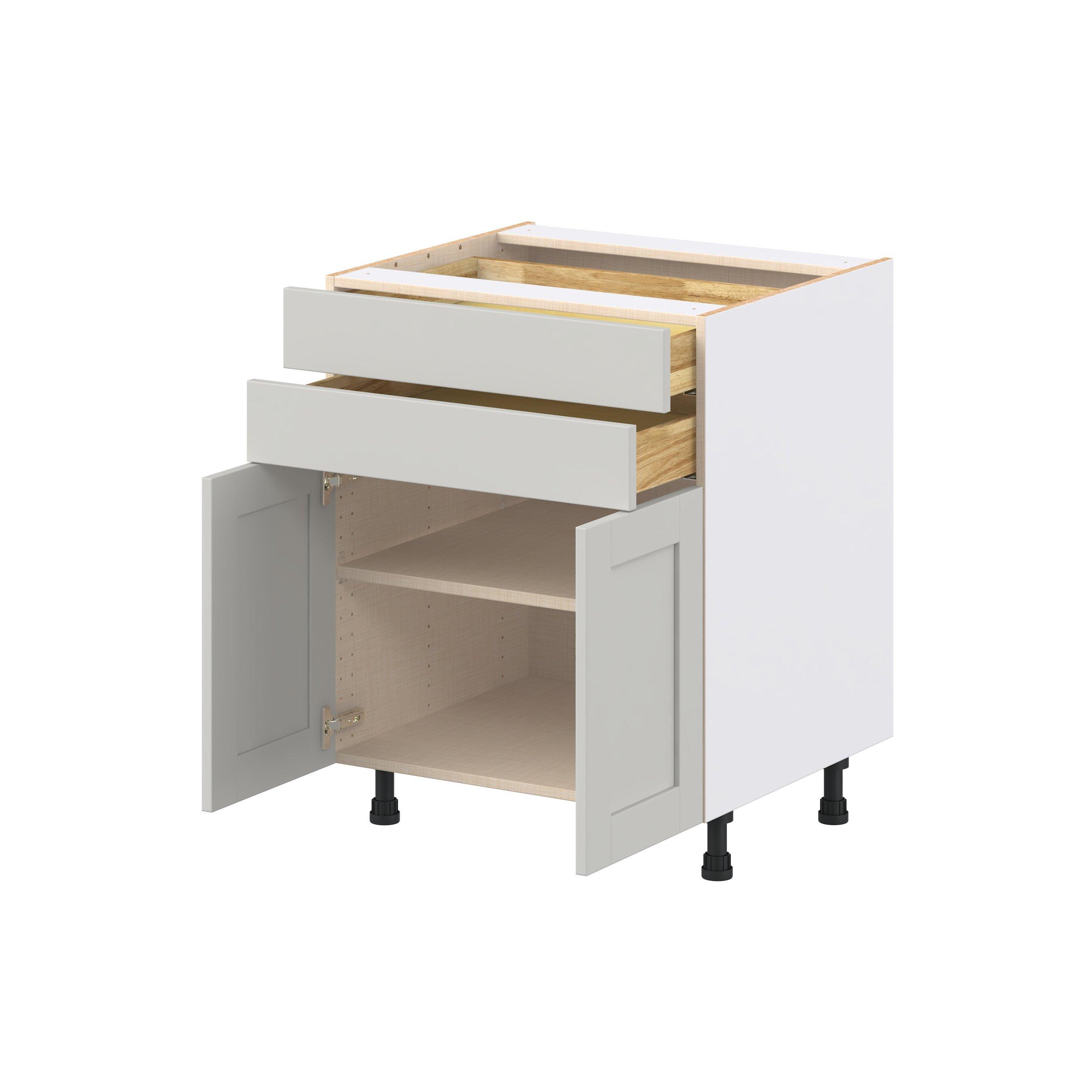 Summerhill 27 in. Light Gray Door and Drawer Base Cabinet