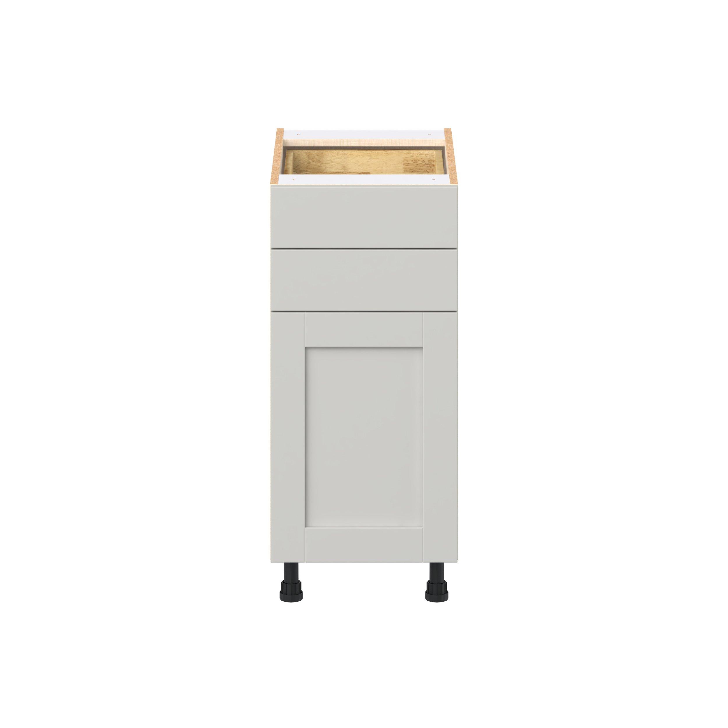 Summerhill 15 in. Light Gray Door and Drawer Base Cabinet