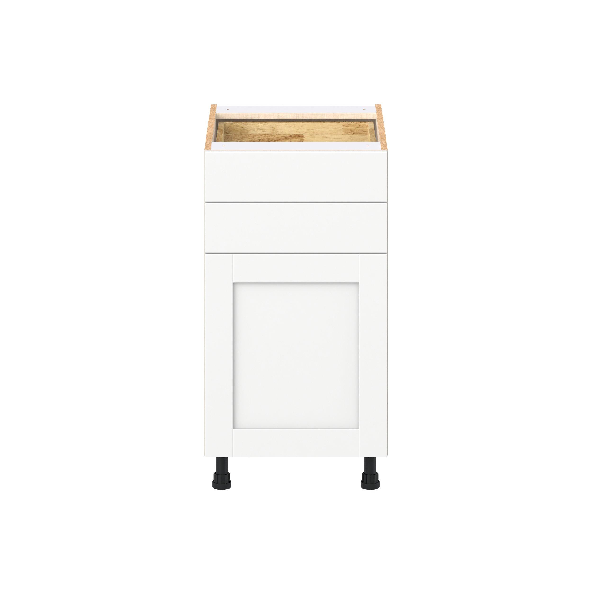 Summerhill 18 in. Bright White Door and Drawer Base Cabinet