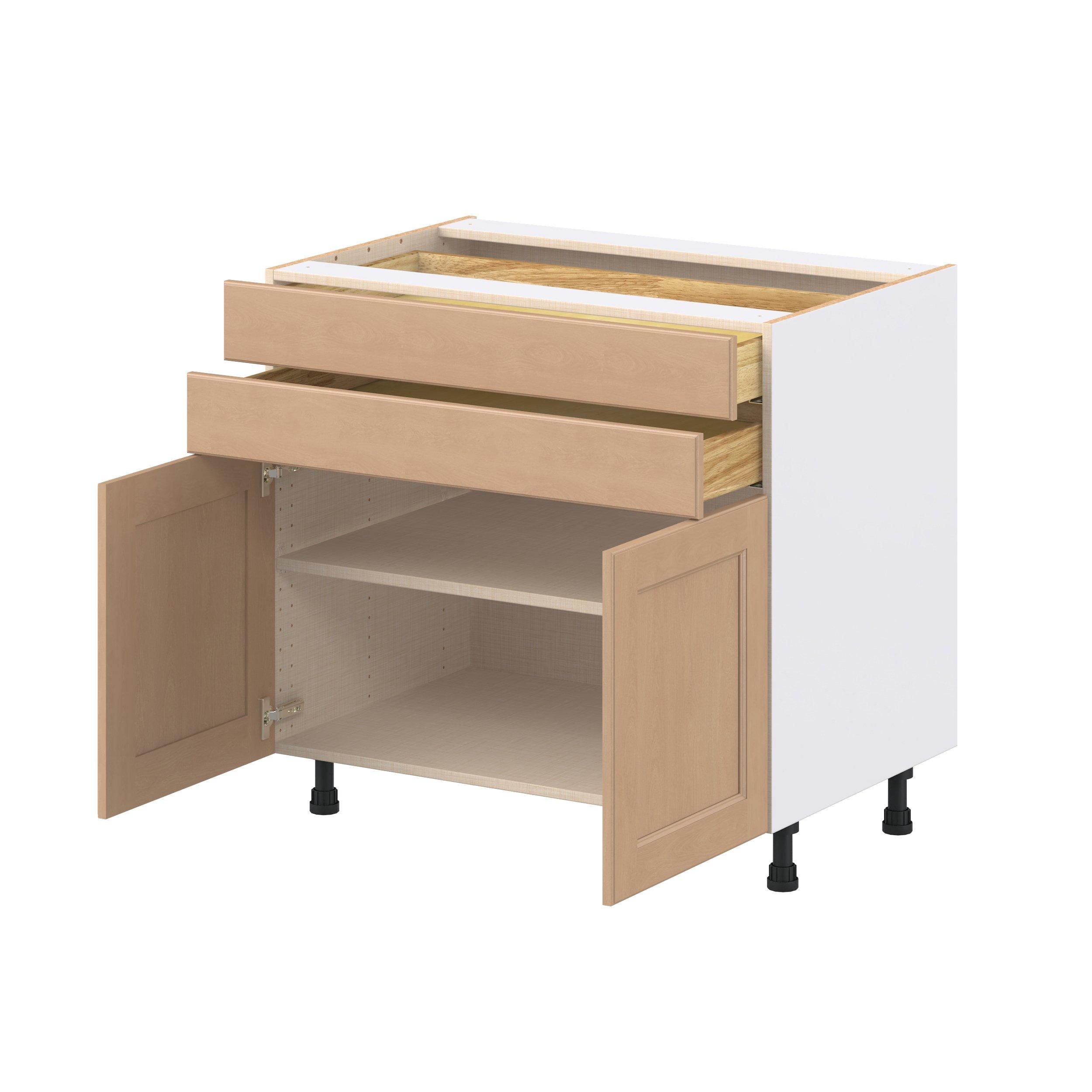 Sugarhill 36 in. Stained Sugar Cookie Door and Drawer Base Cabinet