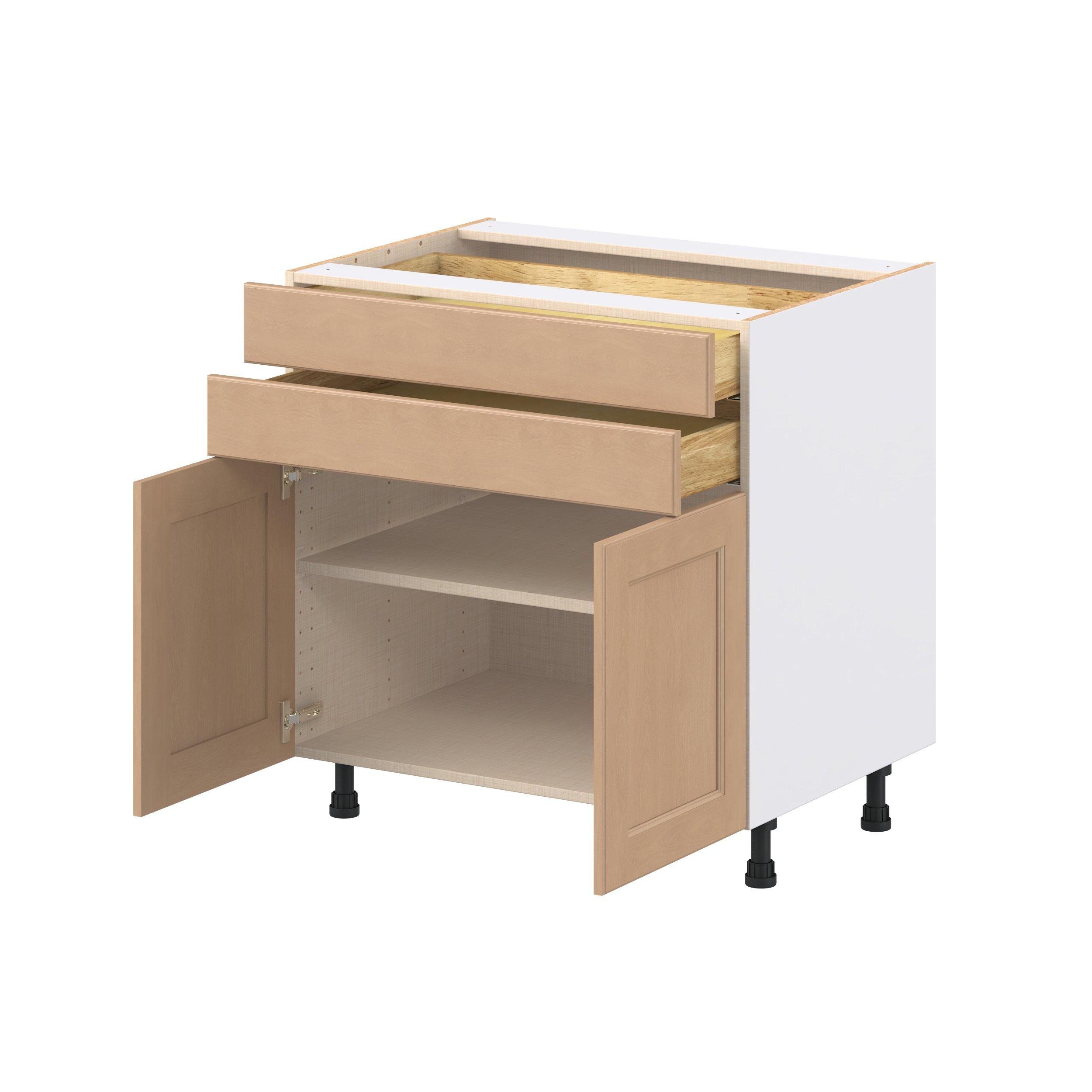 Sugarhill 33 in. Stained Sugar Cookie Door and Drawer Base Cabinet